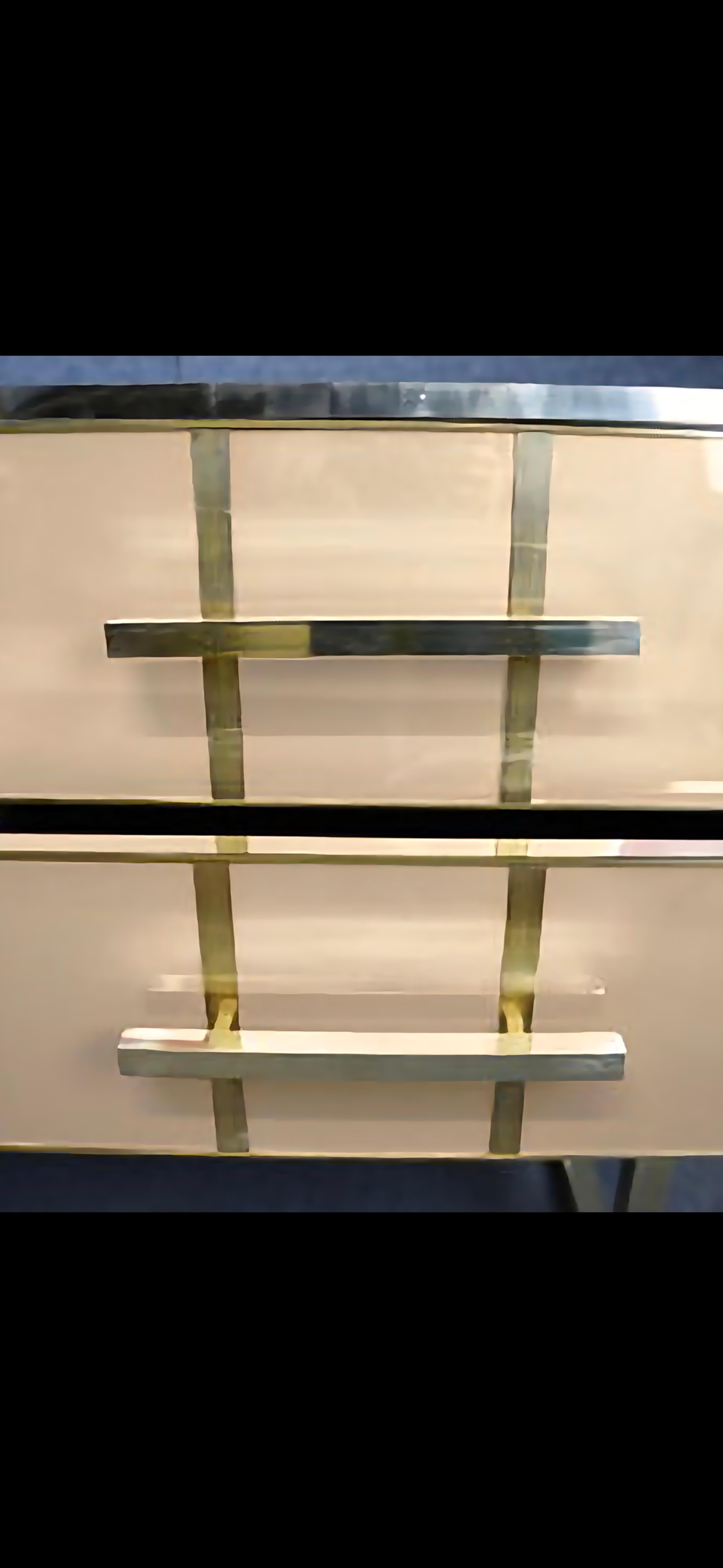 Magnificent Chest of Drawers with Ivory Murano Glass & Brass Fittings Available For Sale 1
