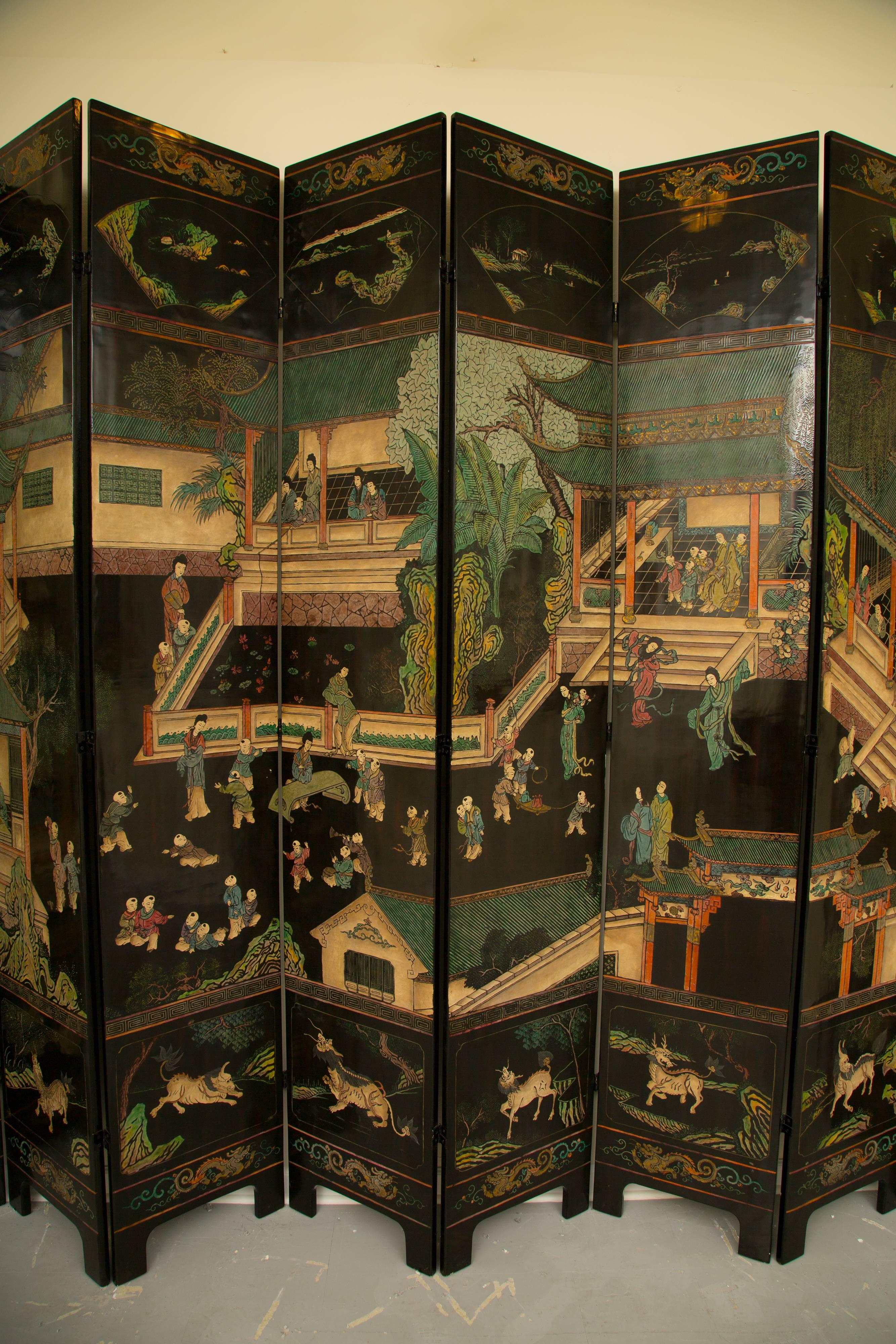Magnificent Chinese 12-Panel Coromandel Screen 2