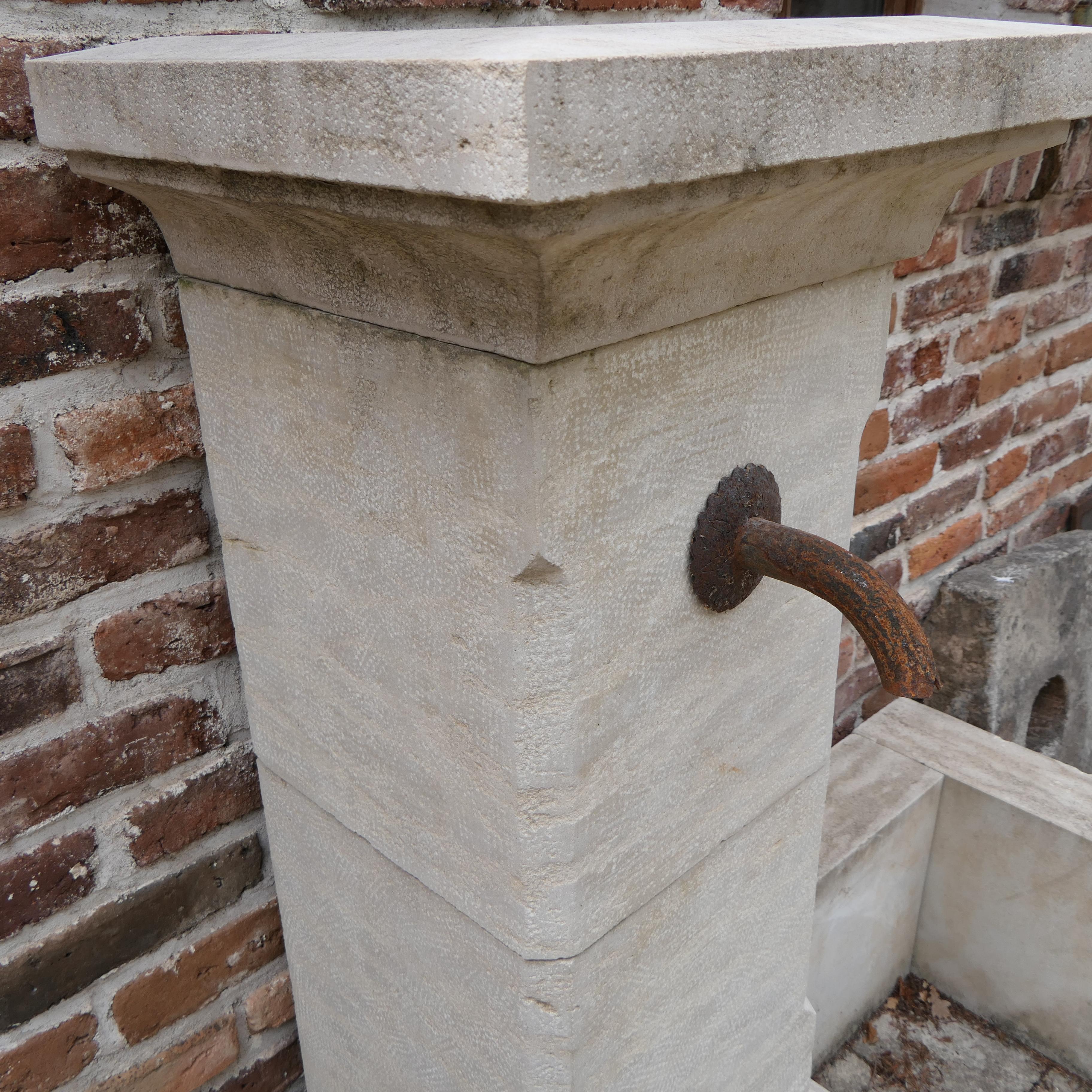 Magnificent Classic Style Natural Stone Wall Fountain For Sale 1