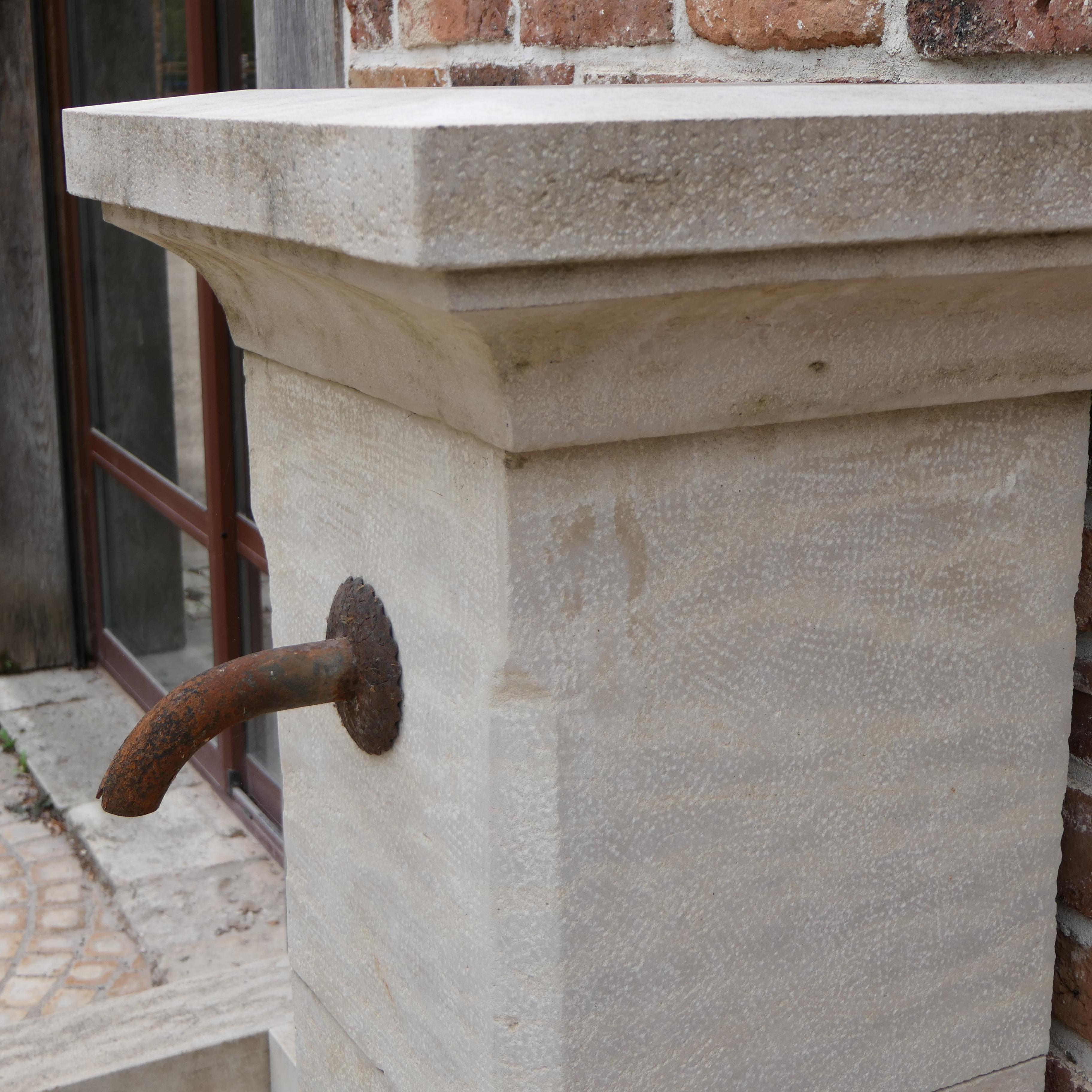 Magnificent Classic Style Natural Stone Wall Fountain For Sale 3