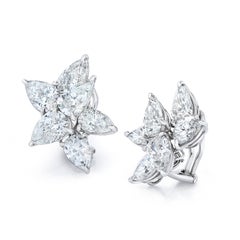 Magnificent Cluster Pear Shape Diamond Earrings