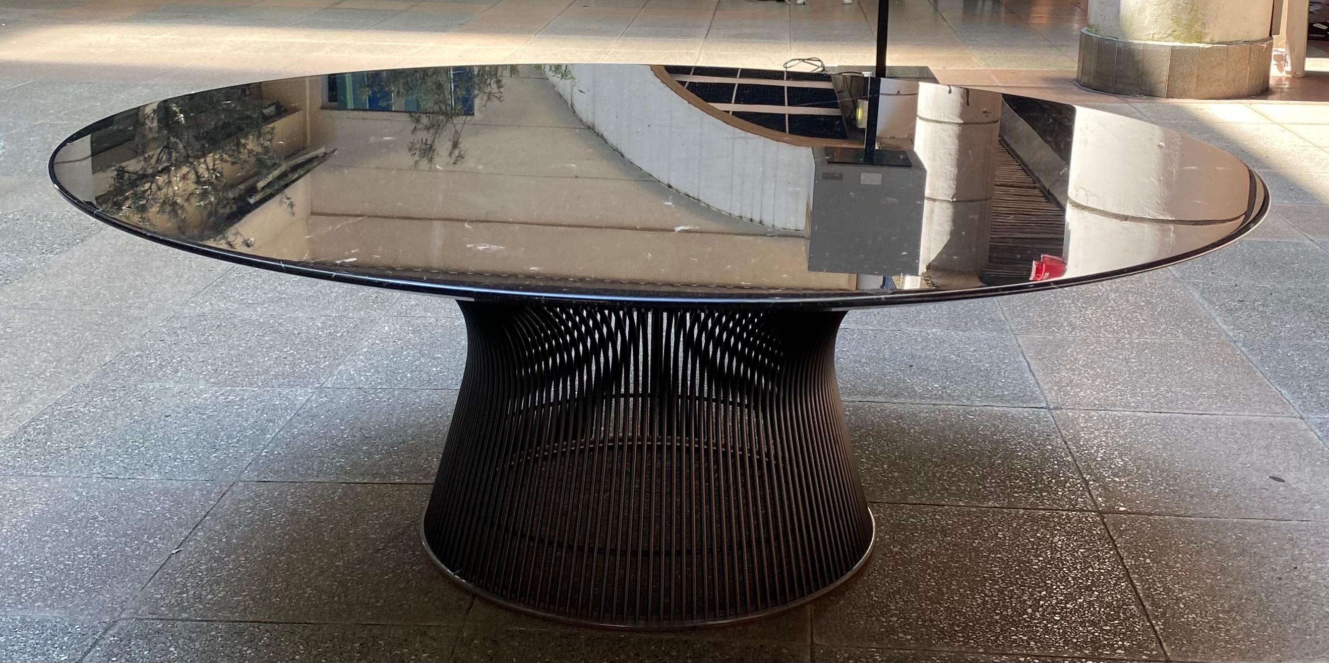 Bronze Magnificent Coffee Table by Warren Platner Marquina Marble For Sale