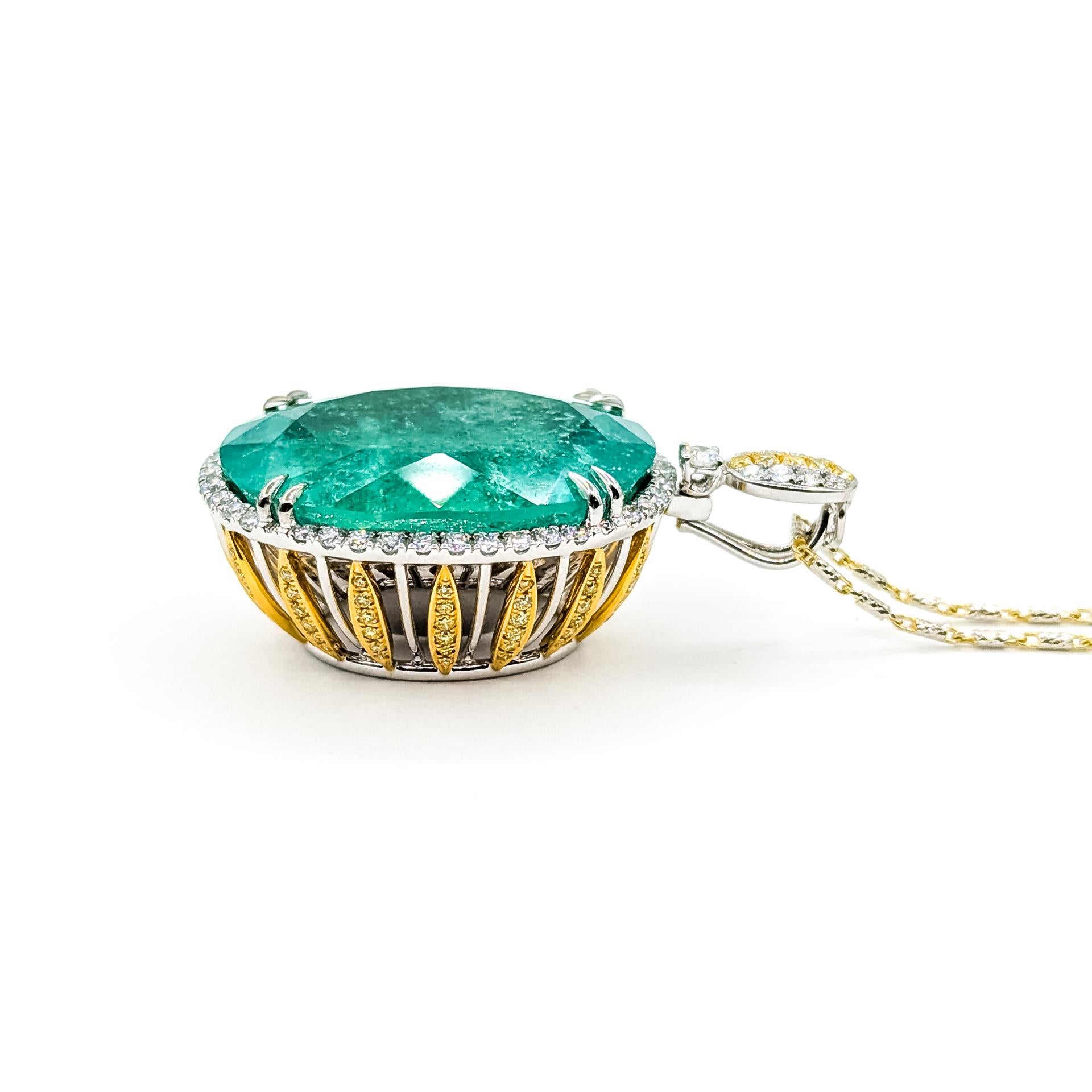 Magnifica collana di smeraldi e diamanti colombiani in 18 carati in vendita 1