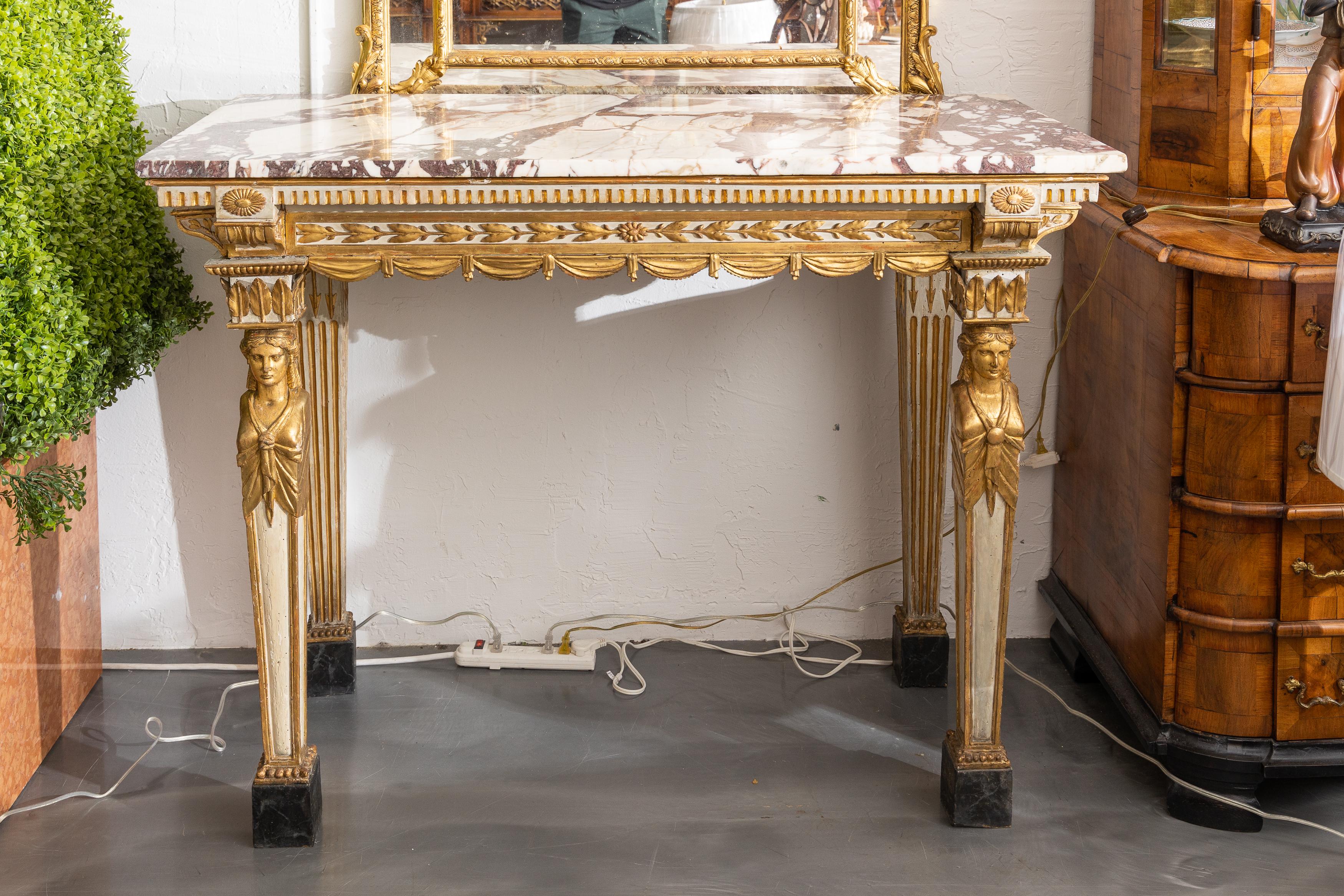 Magnificent Console Table with Marble Top For Sale 1