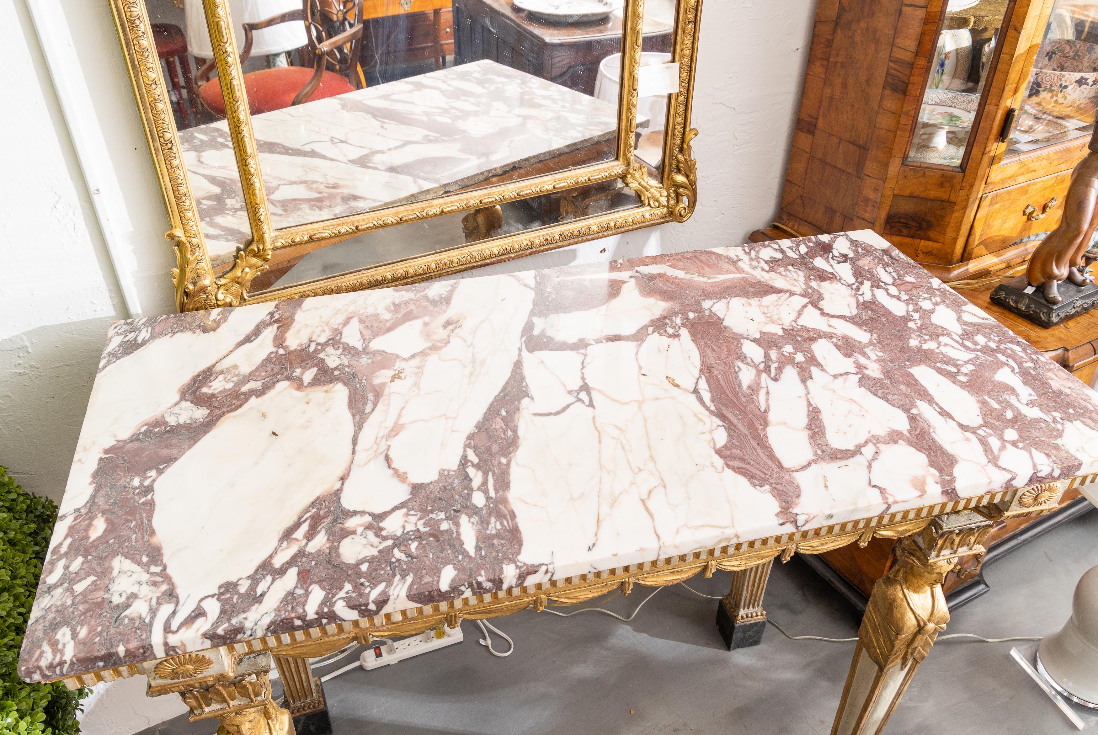 Magnificent Console Table with Marble Top For Sale 2