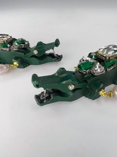 Magnificent crocodile Lego earrings