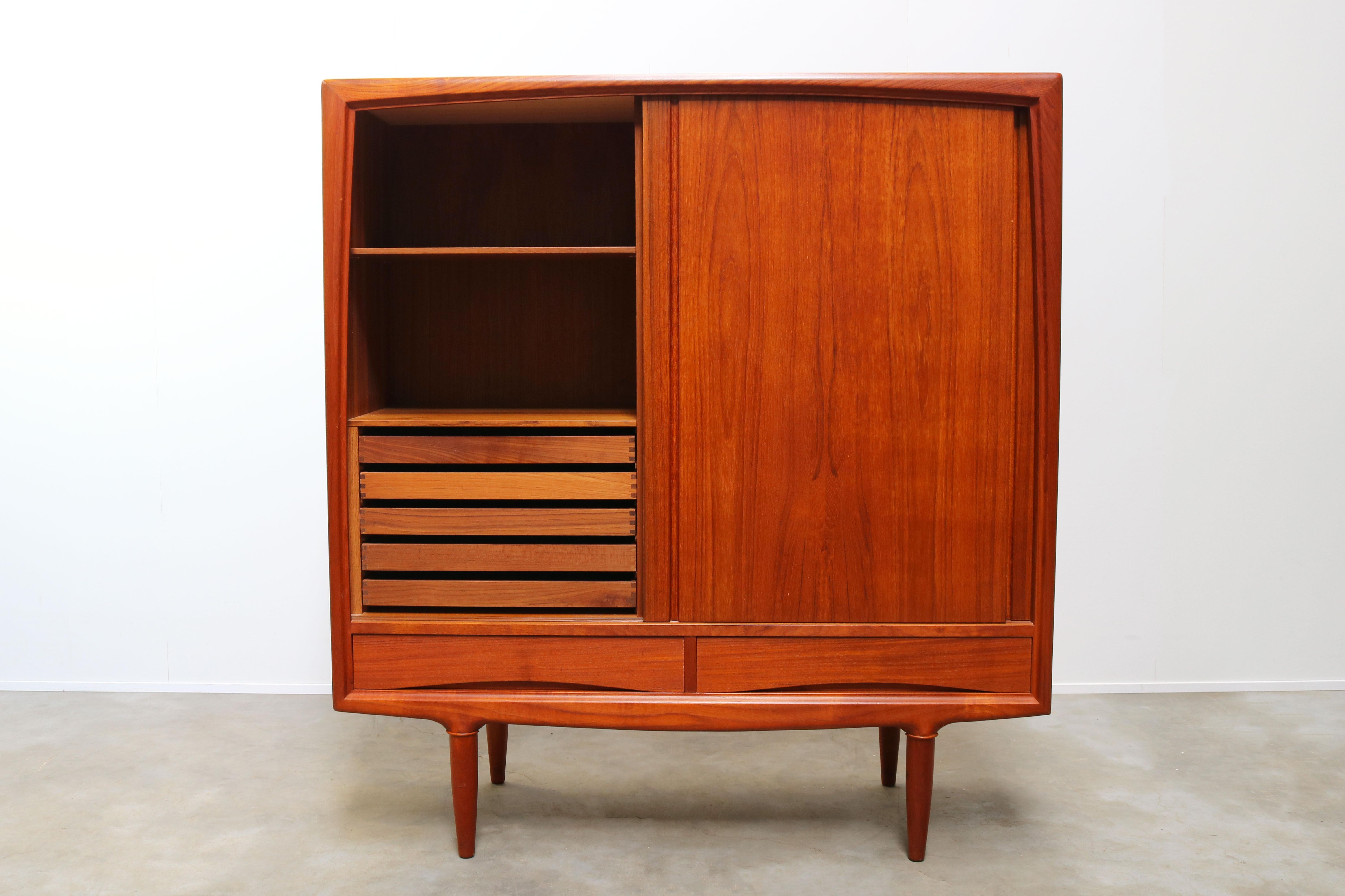 Mid-20th Century Magnificent Danish Highboard / Cabinet by Gunni Omann for Aco Mobler 1950s Teak 