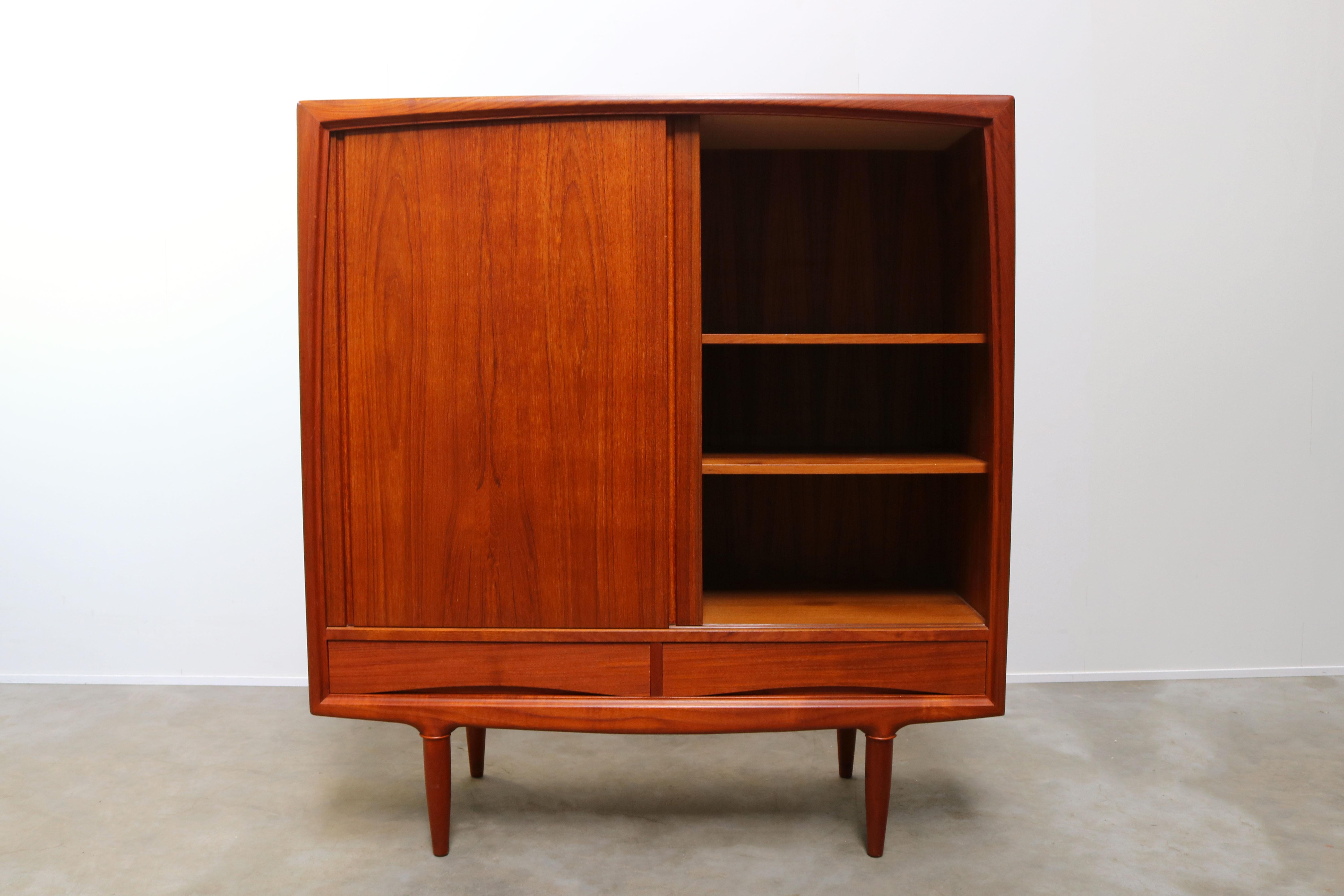 Magnificent Danish Highboard / Cabinet by Gunni Omann for Aco Mobler 1950s Teak  1