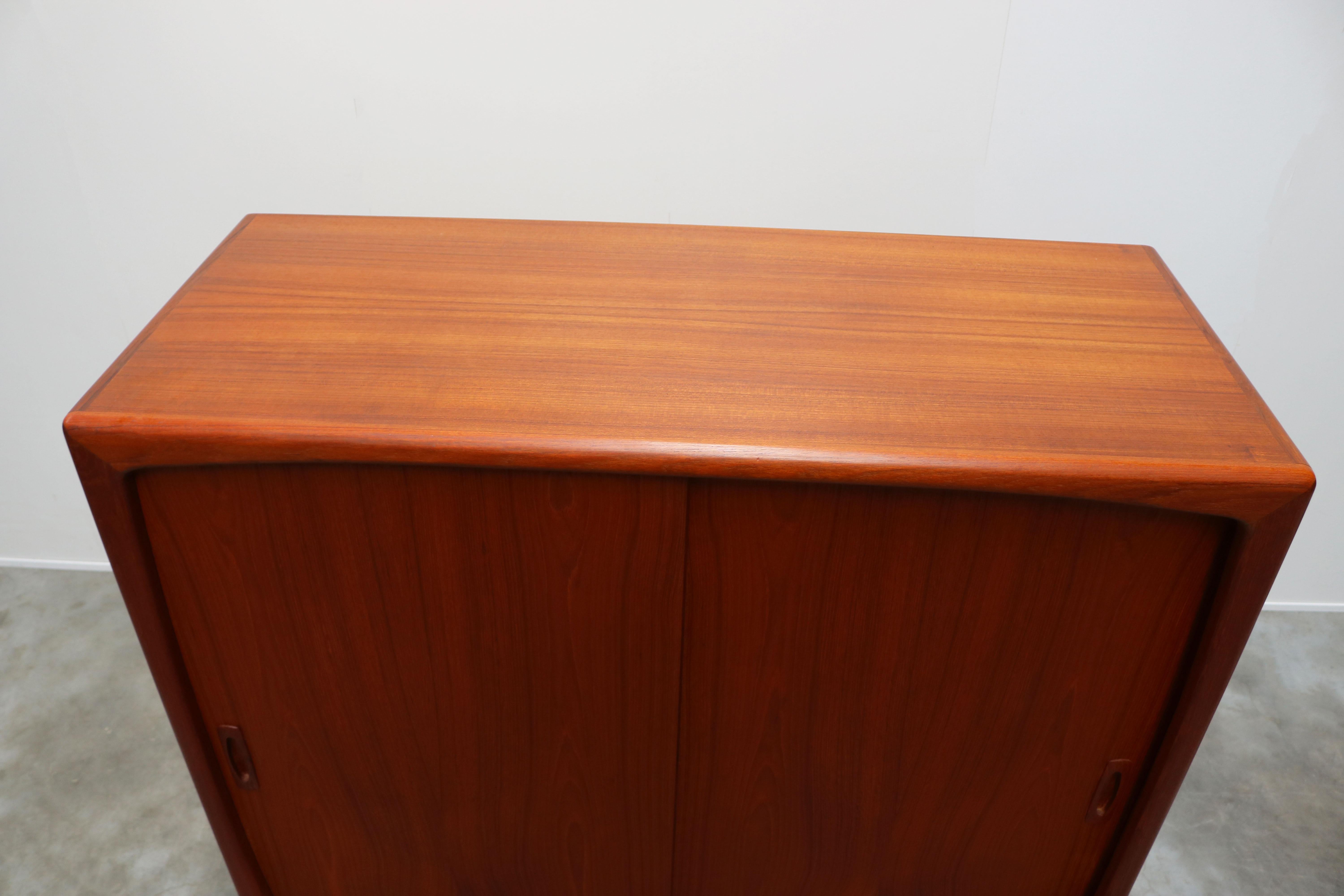 Magnificent Danish Highboard or Cabinet in Sculpted Teak by H.P. Hansen in 1950s 9