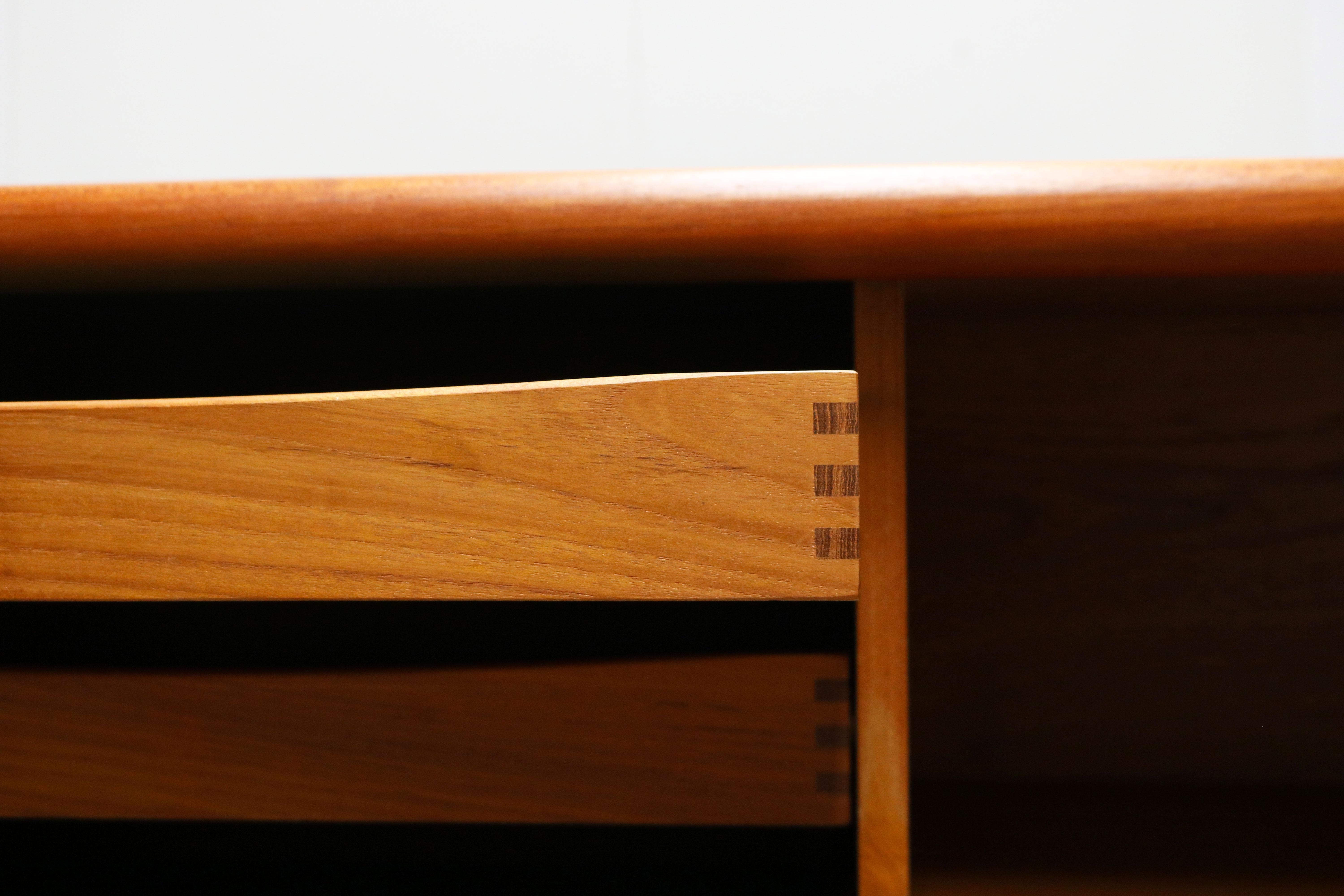 Magnificent Danish Sculpted Teak Sideboard / Credenza by Dyrlund Tambour Doors 2