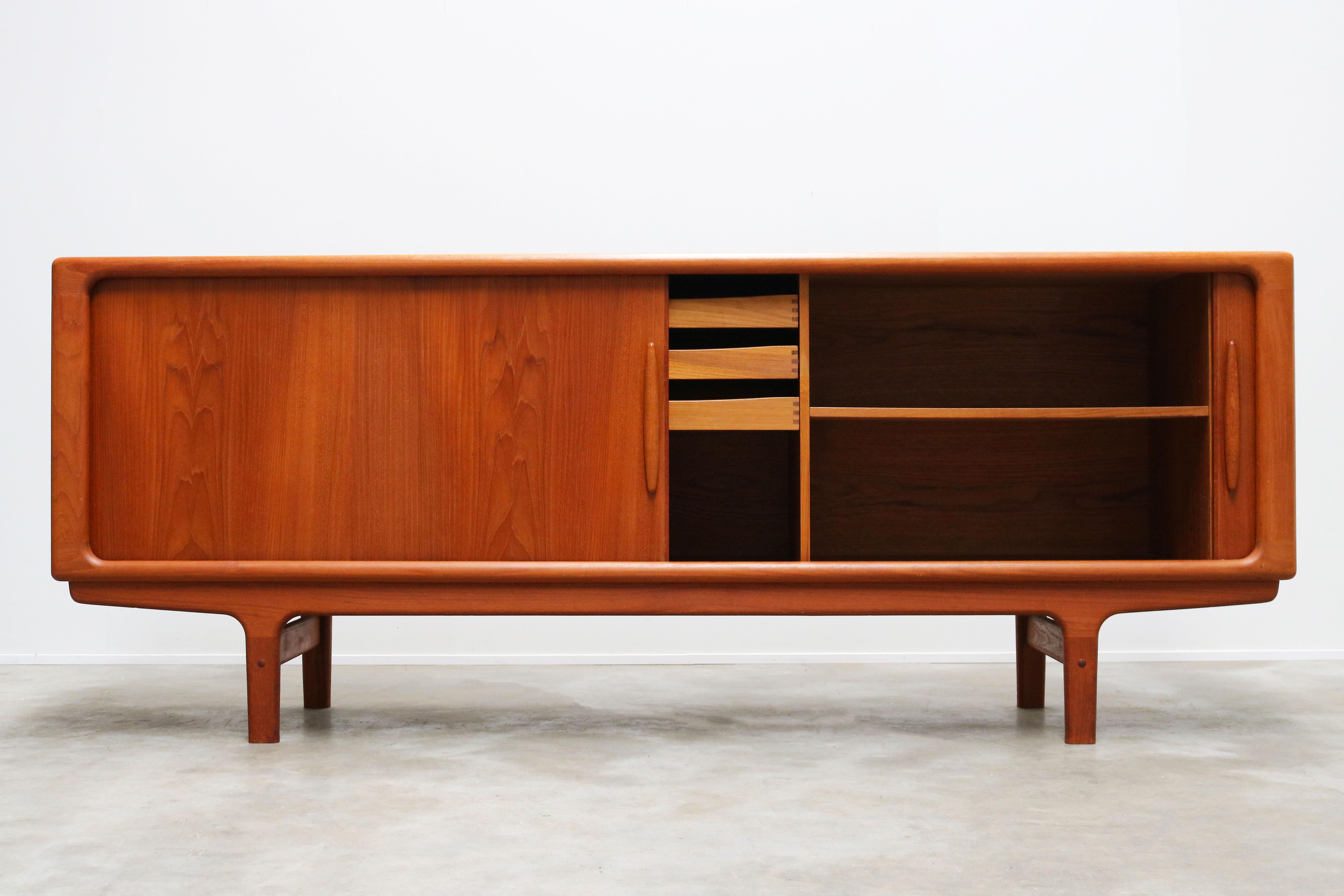 Magnificent Danish Sculpted Teak Sideboard / Credenza by Dyrlund Tambour Doors 3