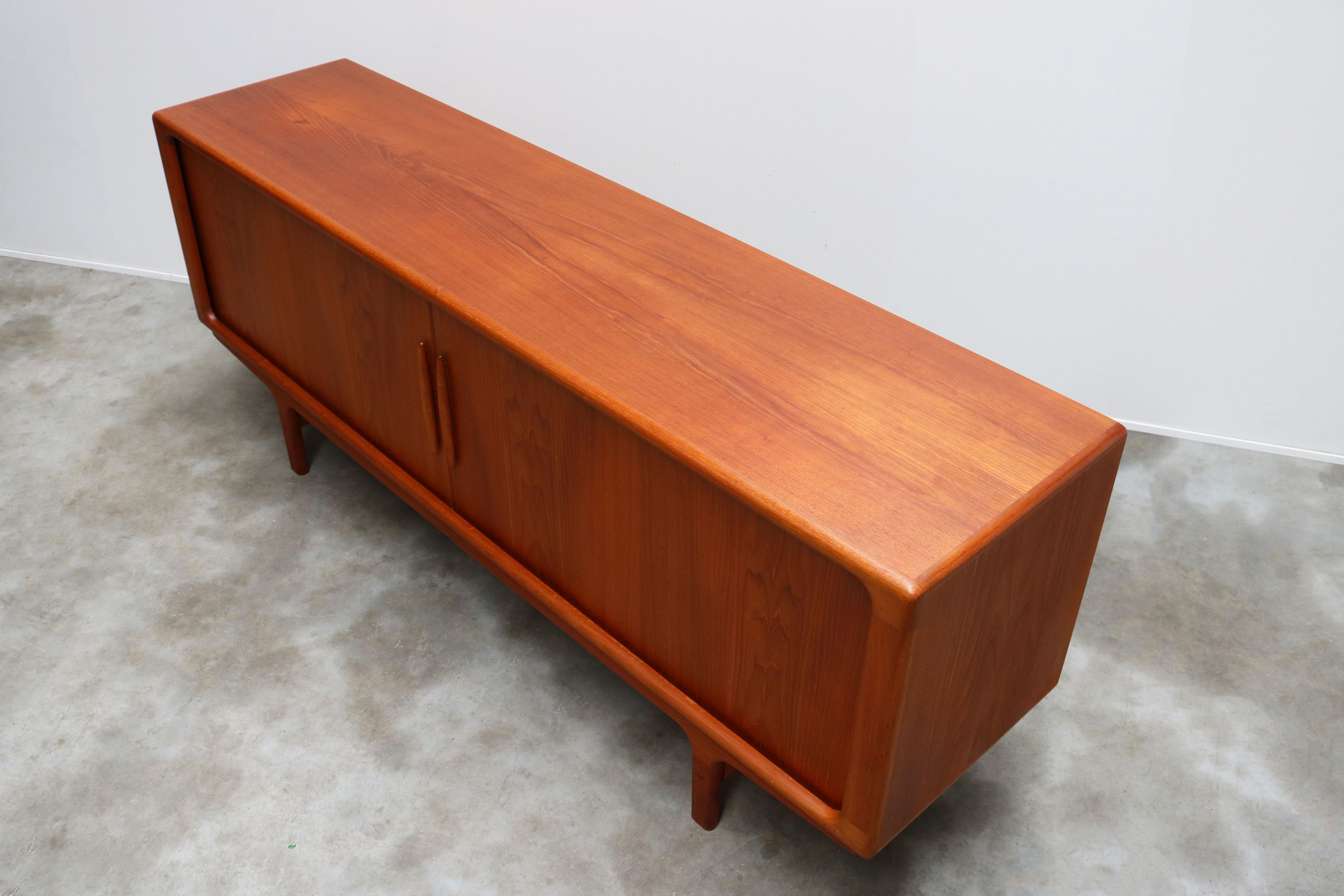 Magnificent Danish Sculpted Teak Sideboard / Credenza by Dyrlund Tambour Doors 5