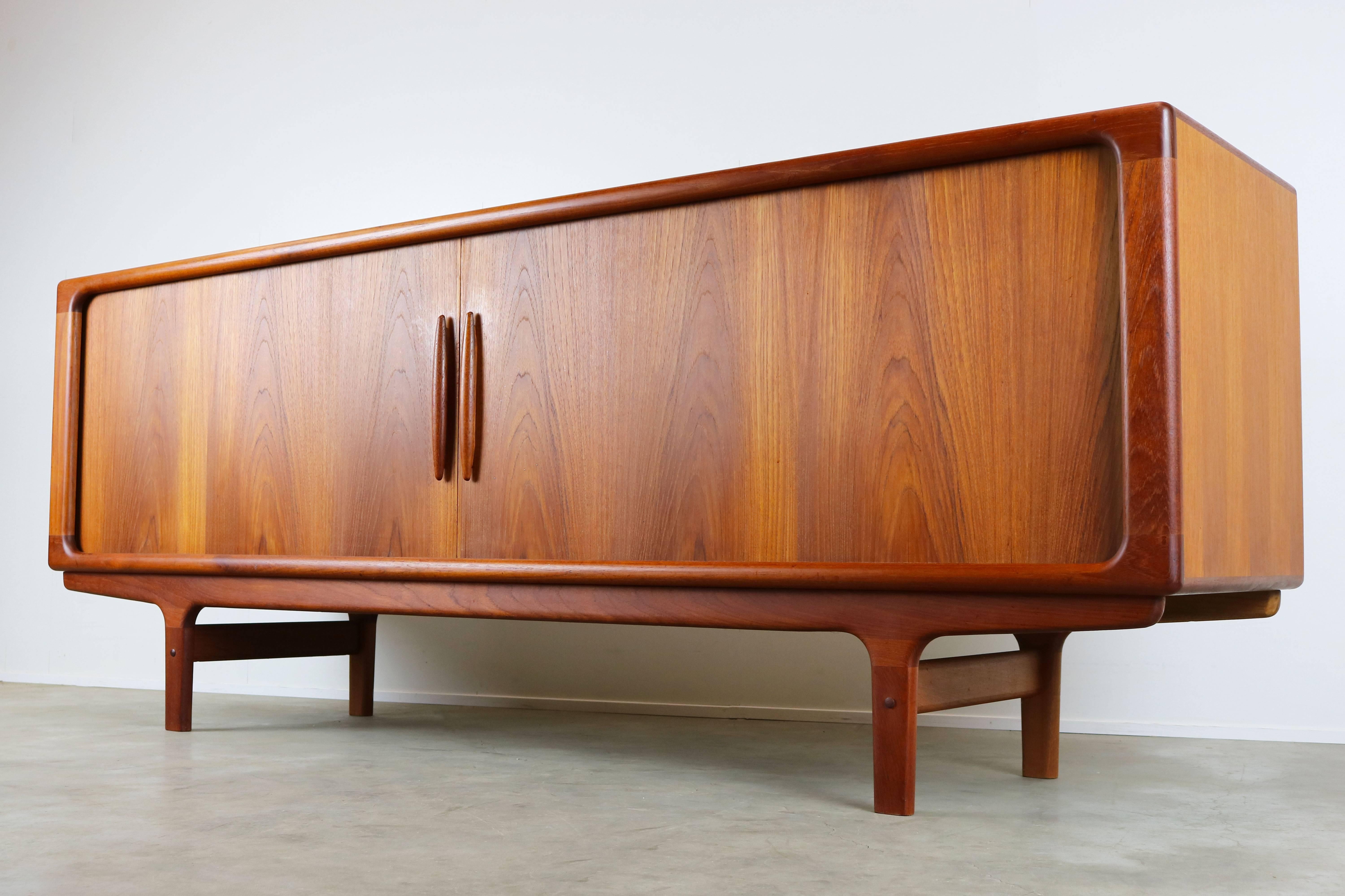 Magnificent Danish Sculpted Teak Sideboard / Credenza by Dyrlund Tambour Doors 10