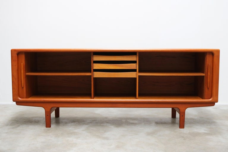 Mid-20th Century Magnificent Danish Sculpted Teak Sideboard / Credenza by Dyrlund Tambour Doors