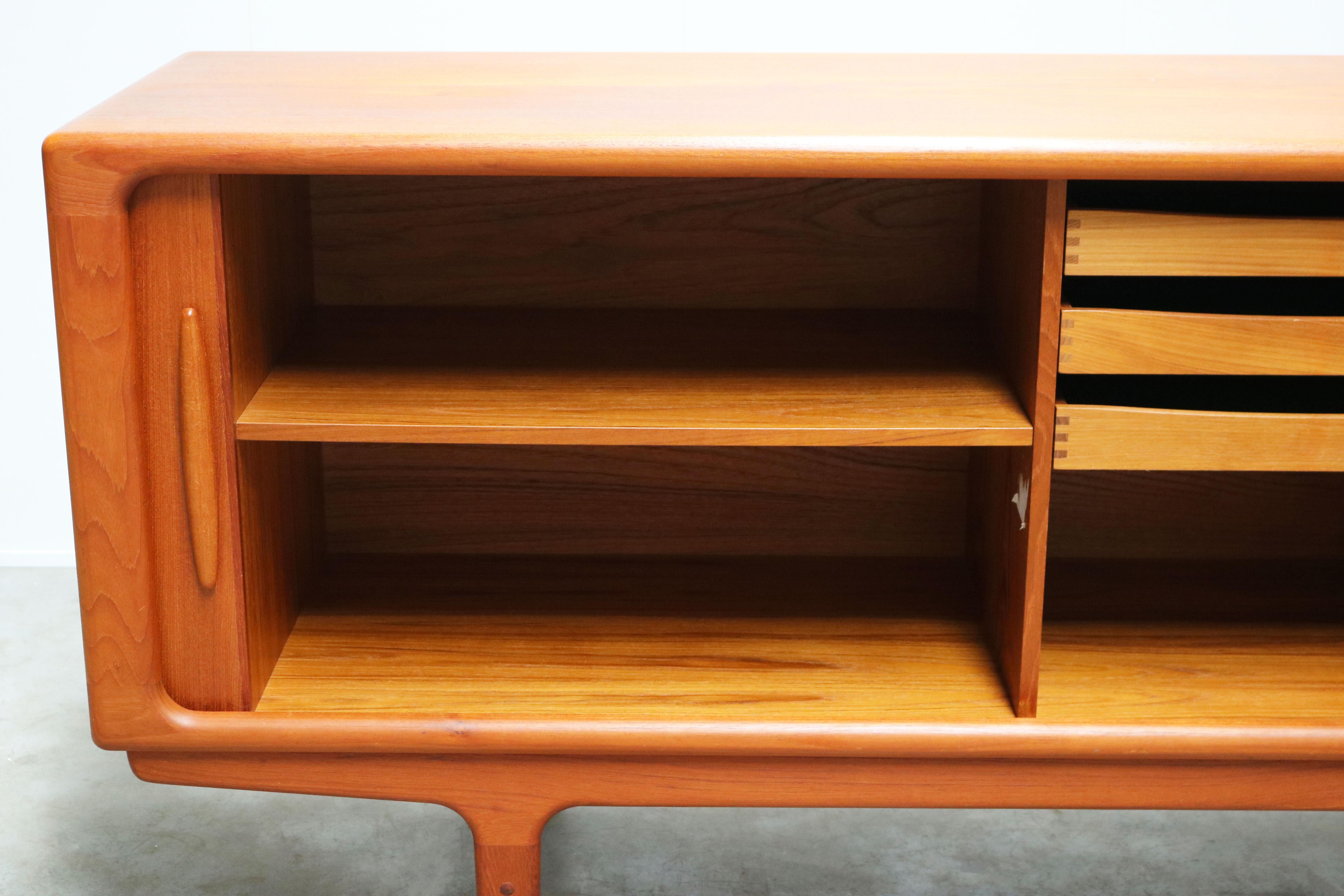 Mid-Century Modern Magnificent Danish Sculpted Teak Sideboard / Credenza by Dyrlund Tambour Doors