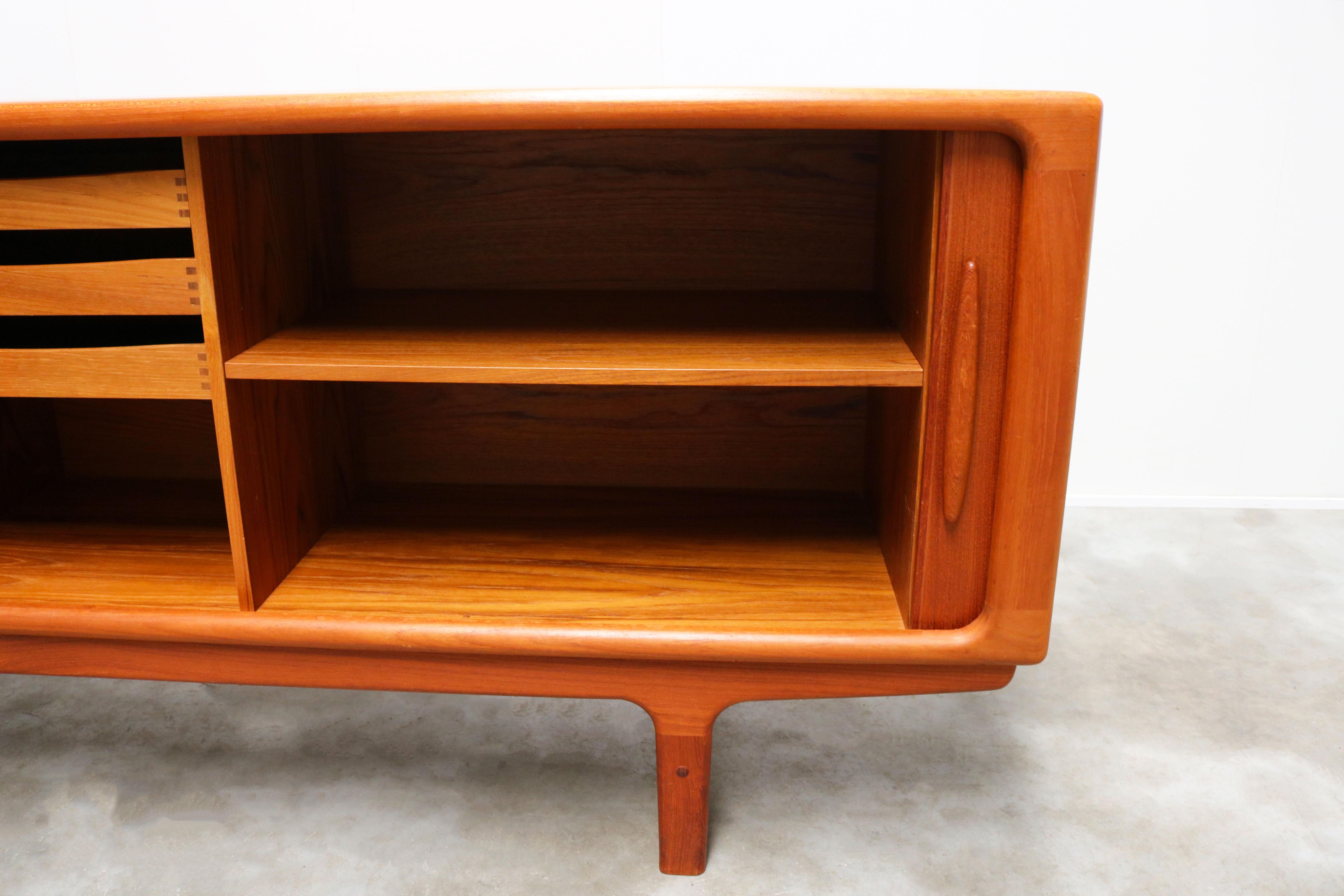 Mid-20th Century Magnificent Danish Sculpted Teak Sideboard / Credenza by Dyrlund Tambour Doors