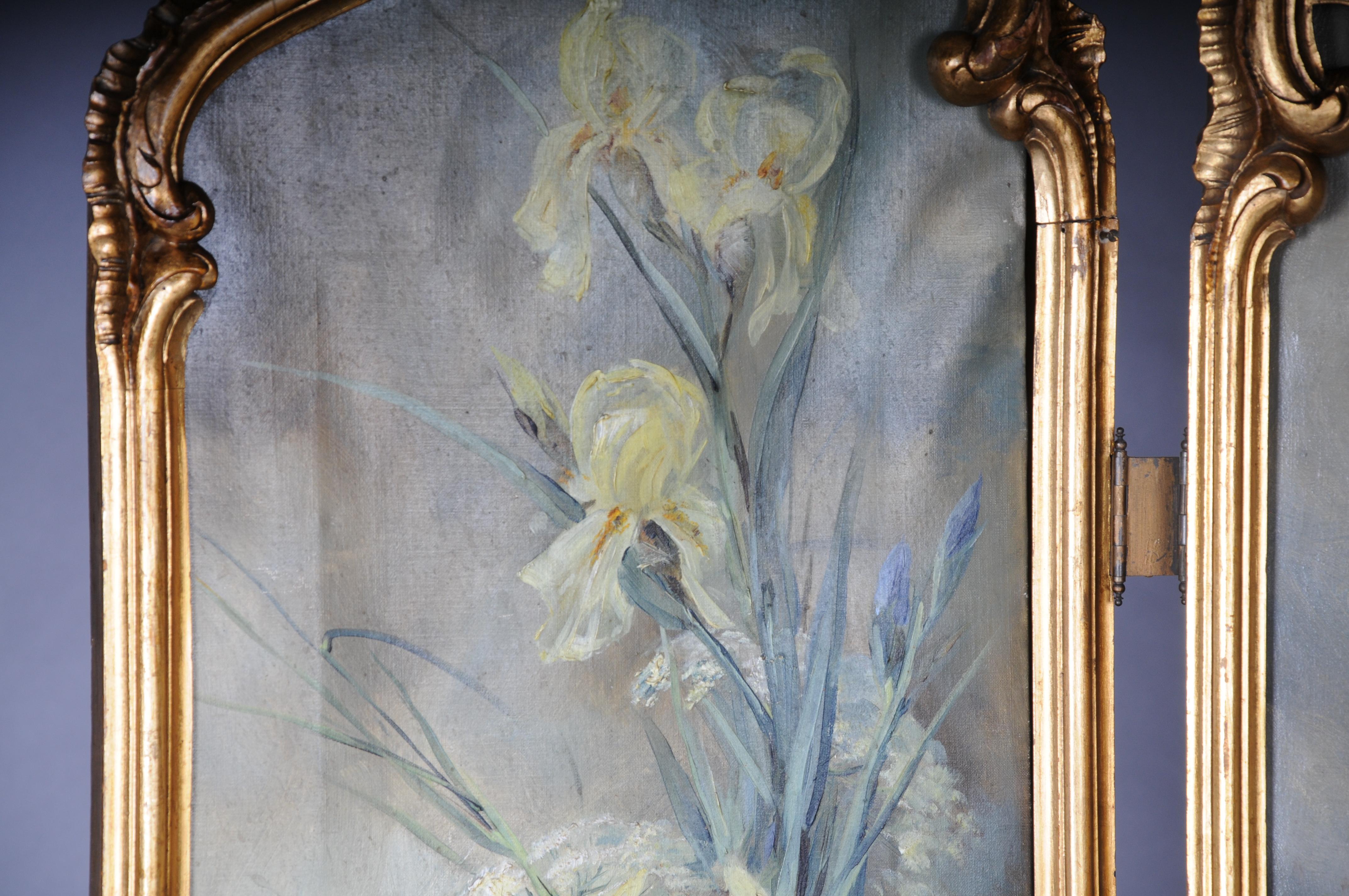 Magnificent decorative Rococo Paravent/Room divider from the Belle Époque, 1880 For Sale 7