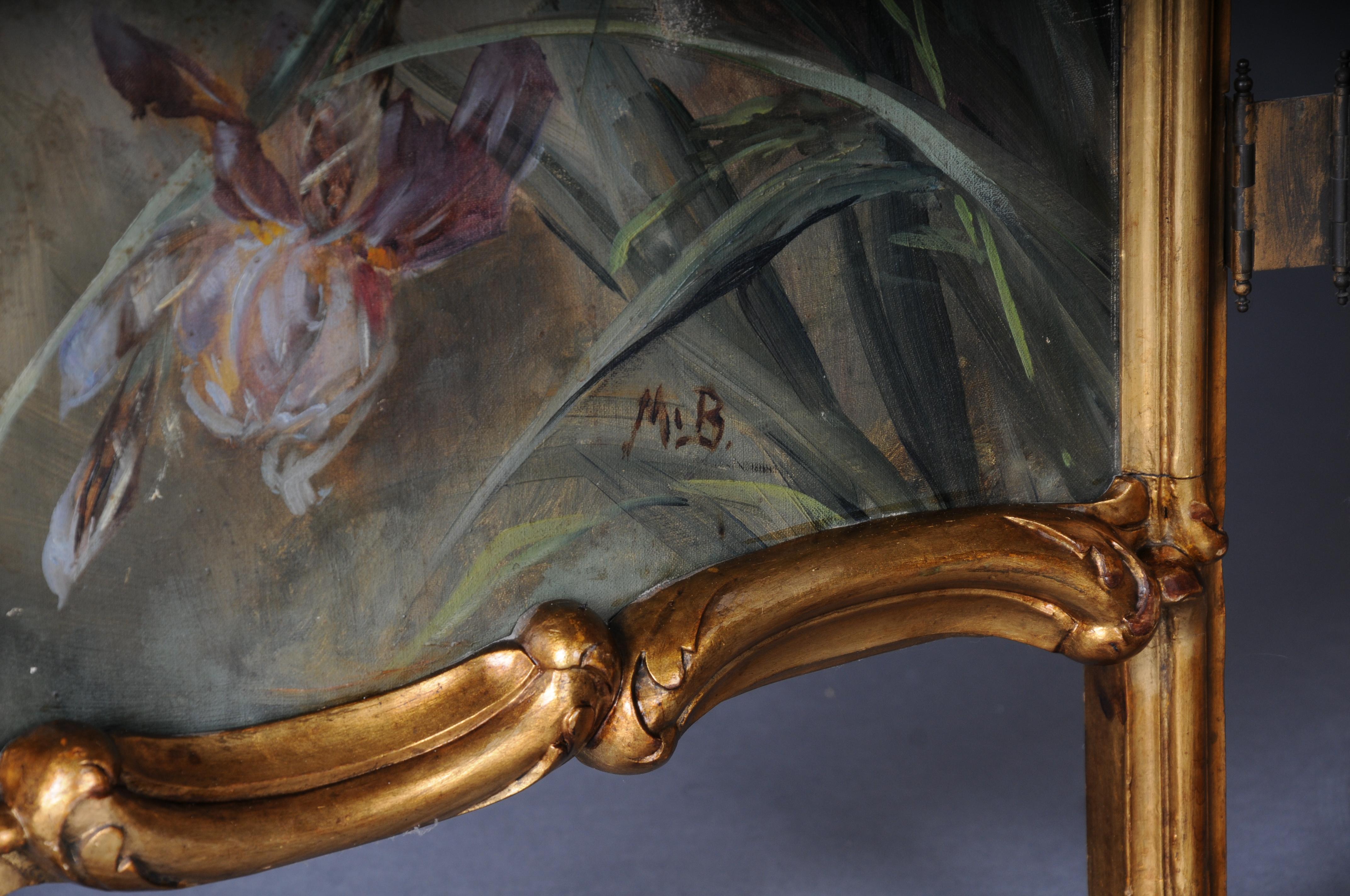 Magnificent decorative Rococo Paravent/Room divider from the Belle Époque, 1880 For Sale 12