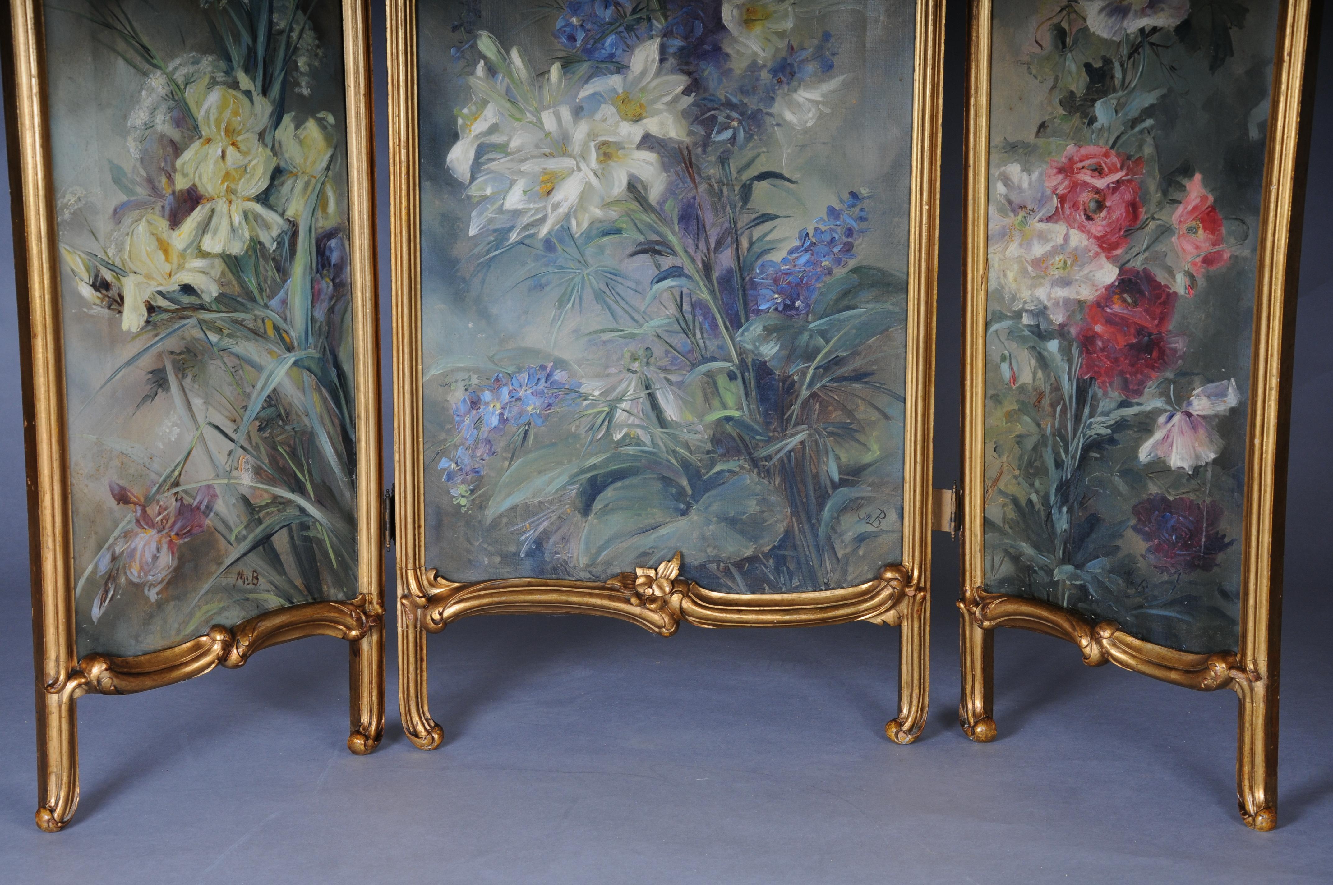 French Magnificent decorative Rococo Paravent/Room divider from the Belle Époque, 1880 For Sale