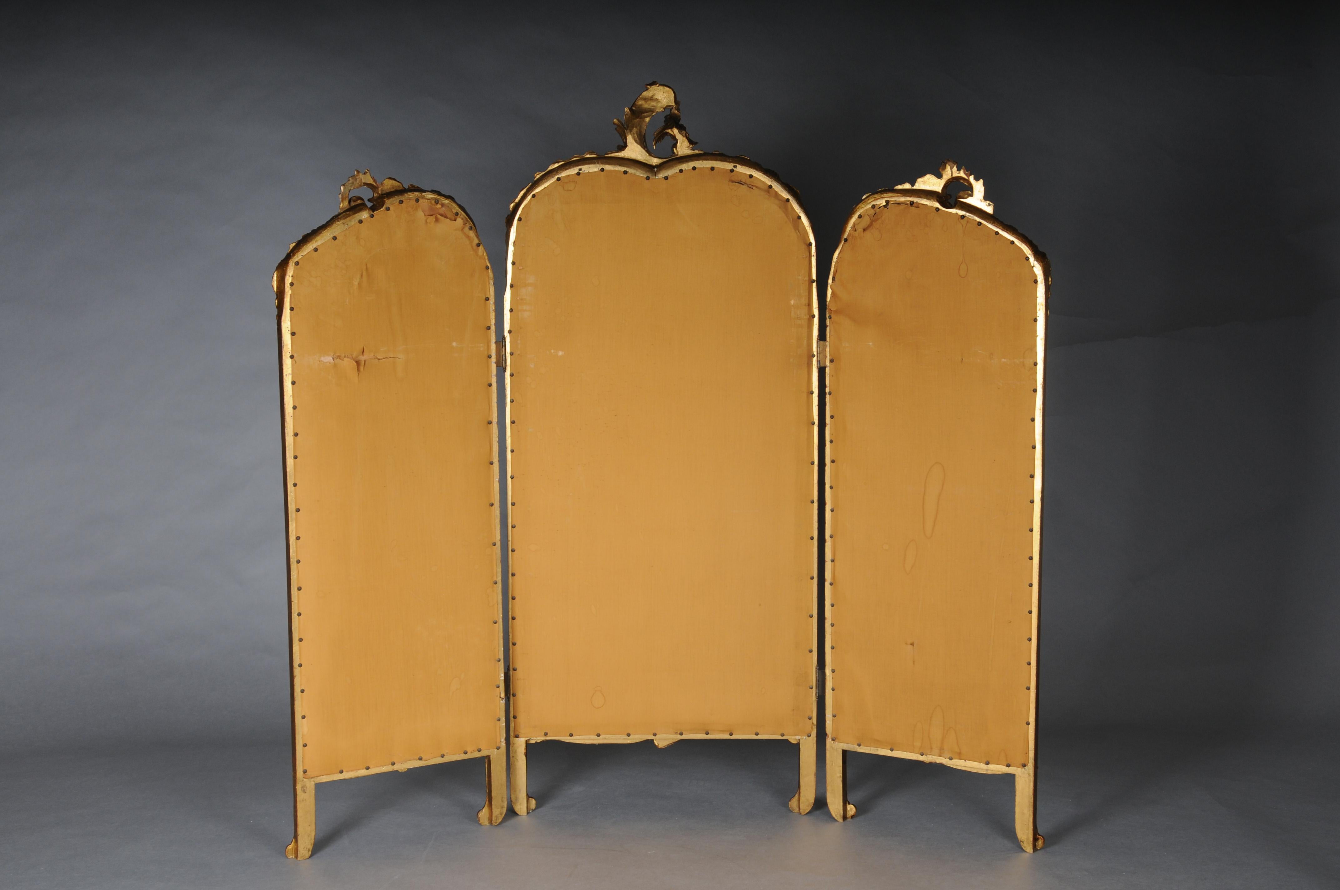Magnificent decorative Rococo Paravent/Room divider from the Belle Époque, 1880 For Sale 2