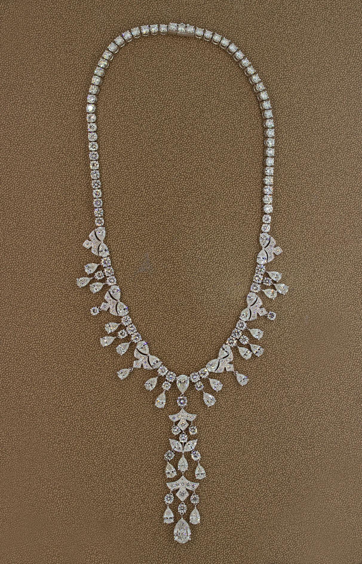 Prächtige Diamant-Tropfen-Halskette für das Abendessen 1