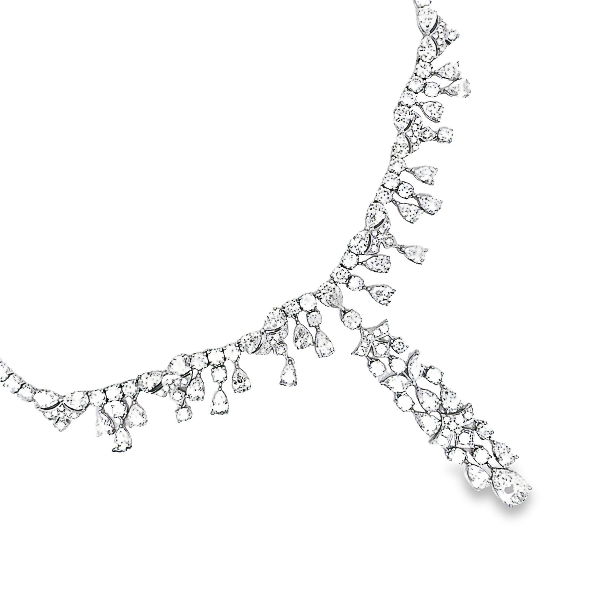 Mixed Cut Magnificent Diamond Drop Dinner Necklace For Sale