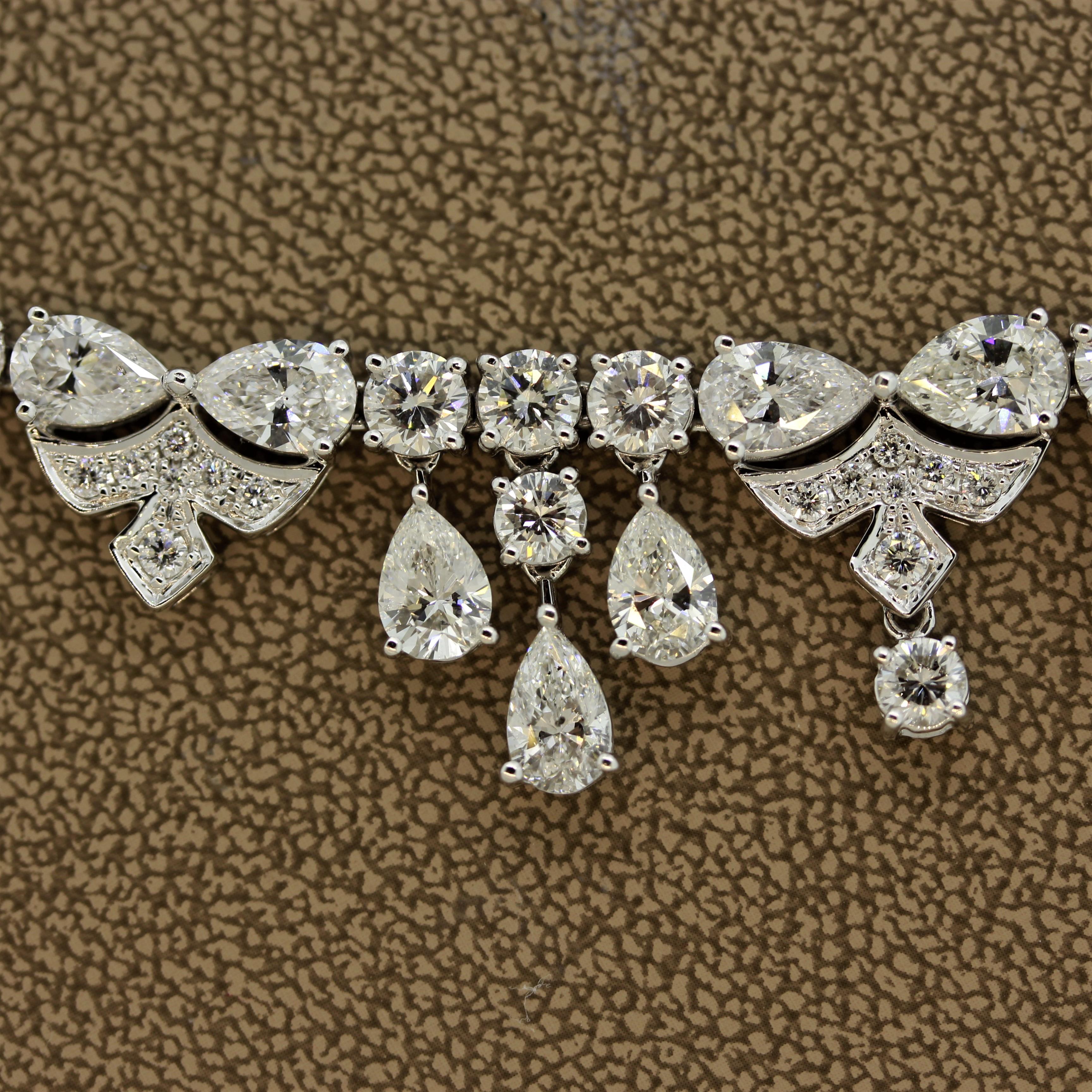 Women's Magnificent Diamond Drop Dinner Necklace For Sale