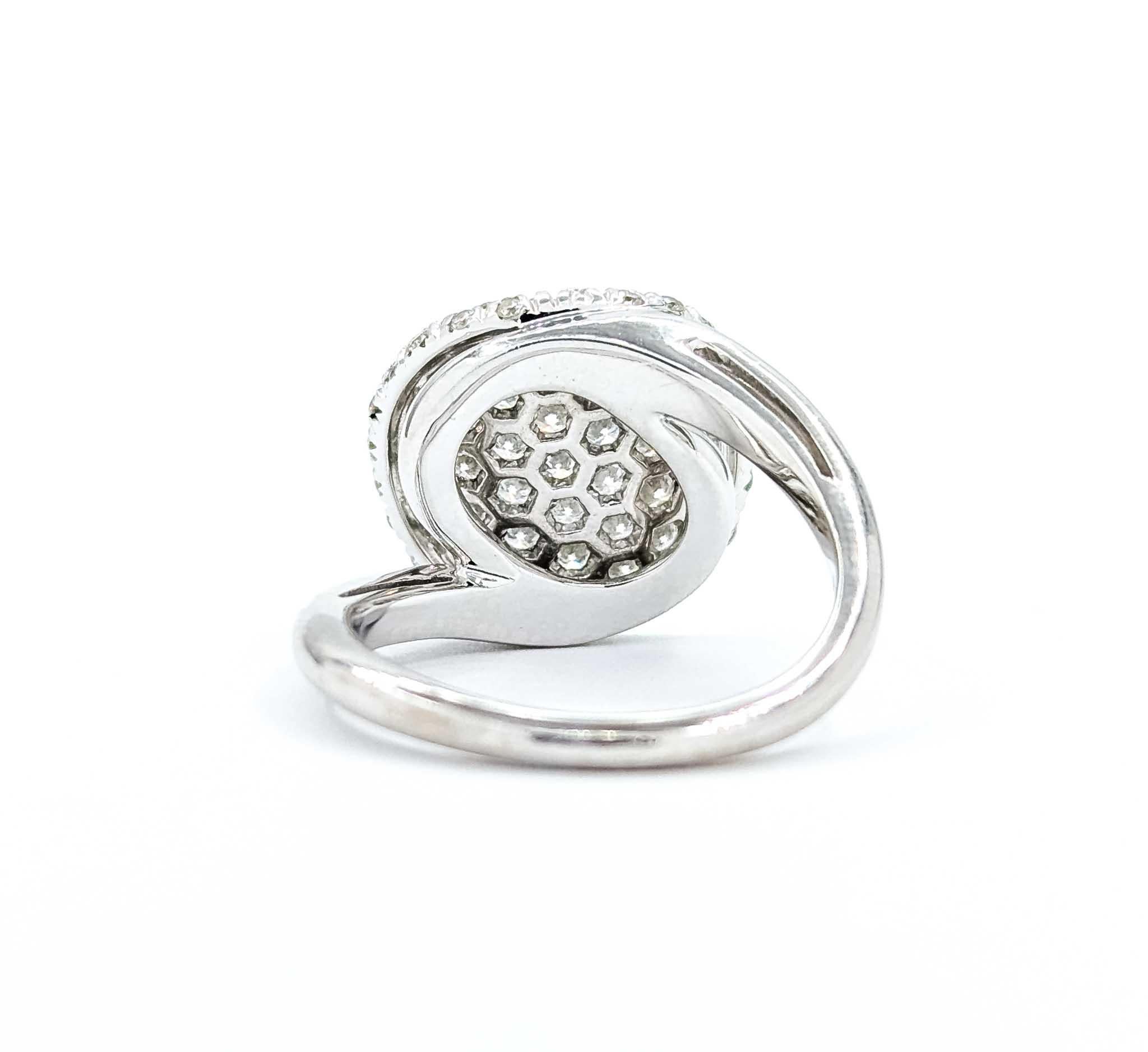 Magnifico anello con diamante in oro bianco 18 carati in vendita 2