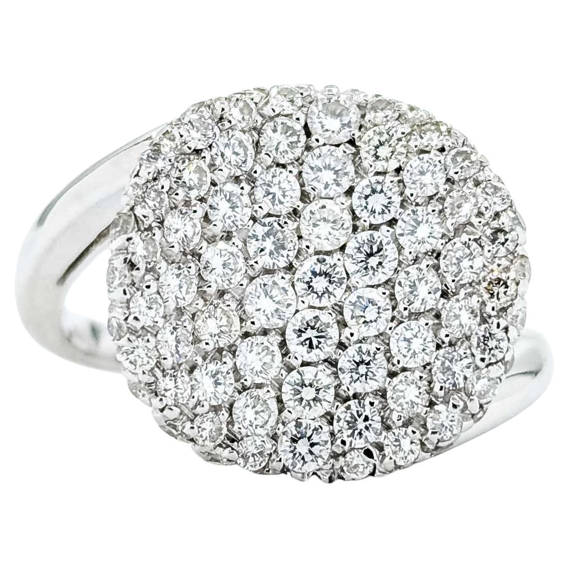 Magnifico anello con diamante in oro bianco 18 carati