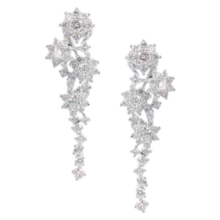 Magnificent Diamond Fine Jewellery White Gold 18 Karat Drop Earrings For Sale