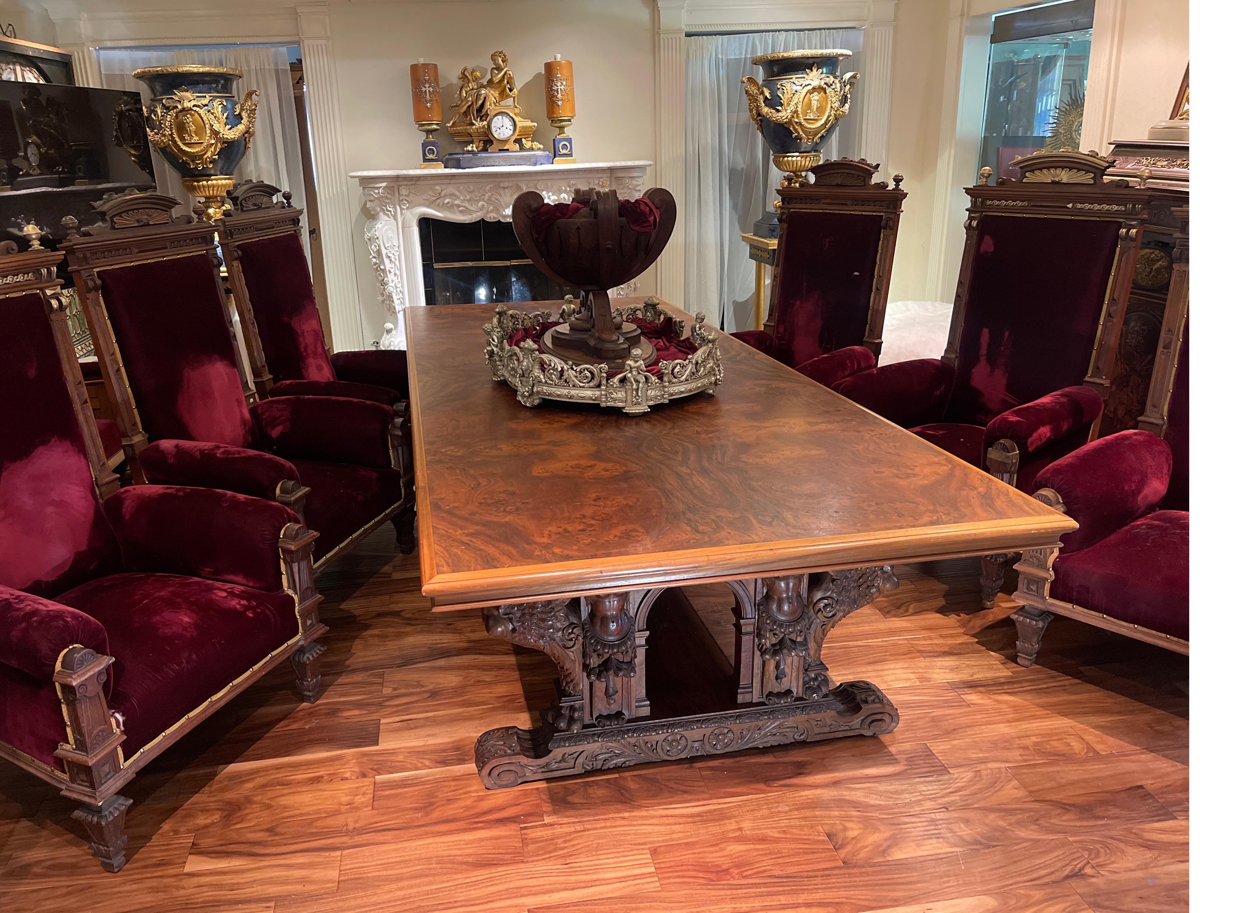 Magnificent Dinning Table with 8 Chairs For Sale 5