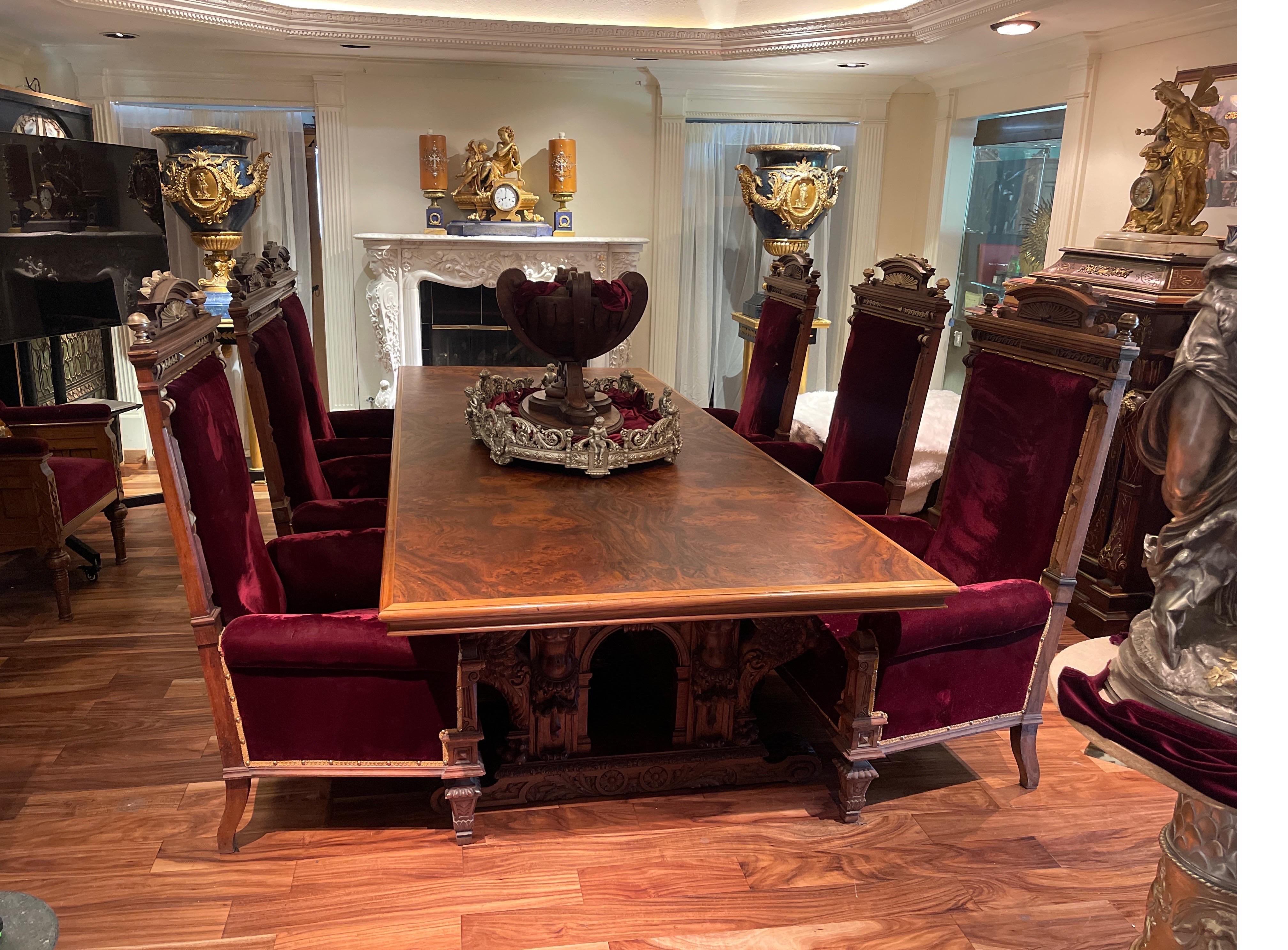 Magnificent Dinning Table with 8 Chairs For Sale 10