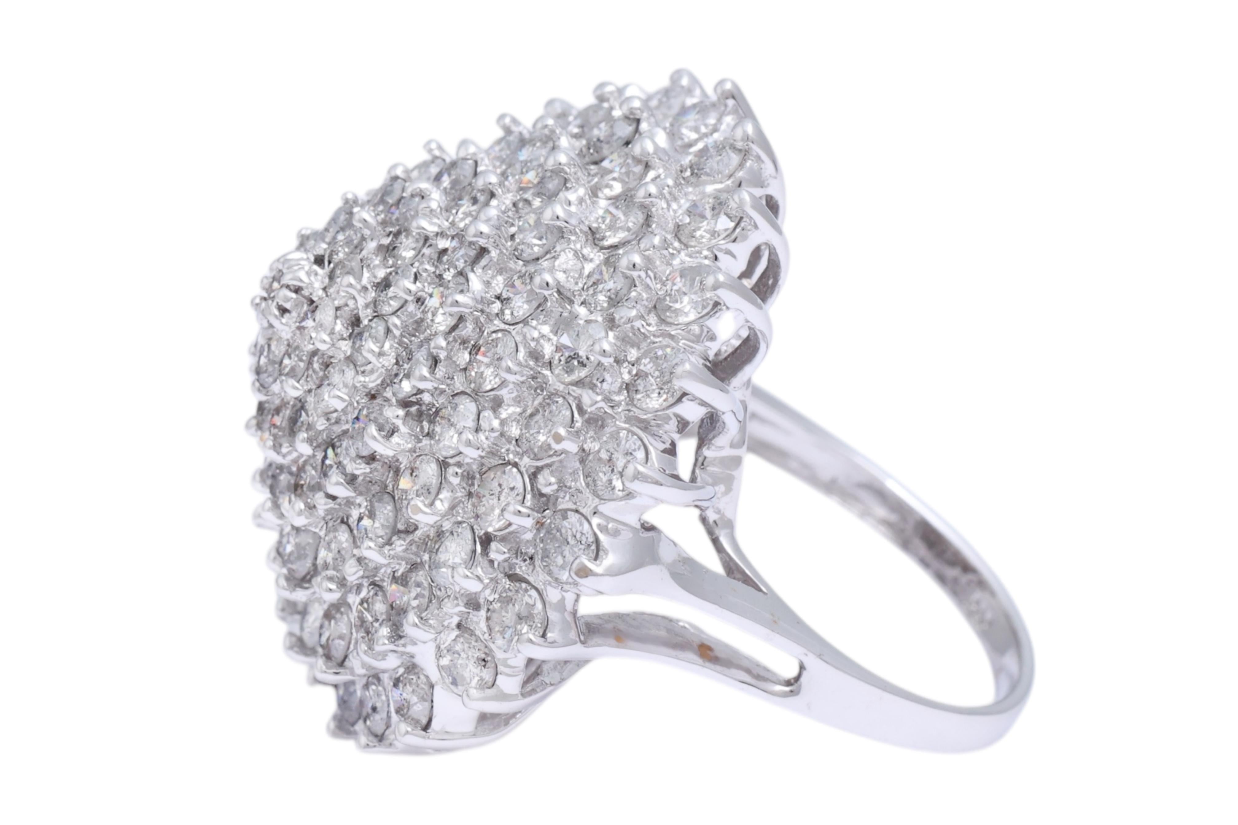 Brilliant Cut Magnificent Dome Flower/Tower Ring full of Diamonds For Sale