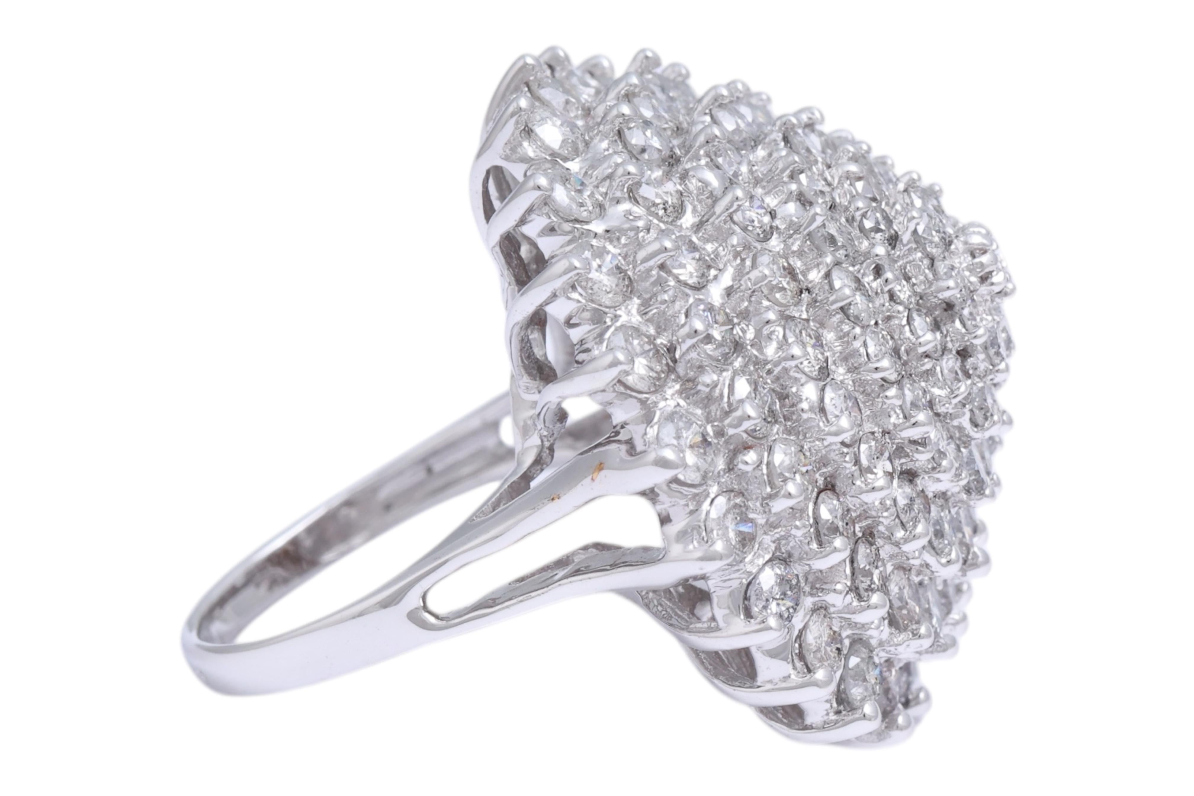 Women's or Men's Magnificent Dome Flower/Tower Ring full of Diamonds For Sale