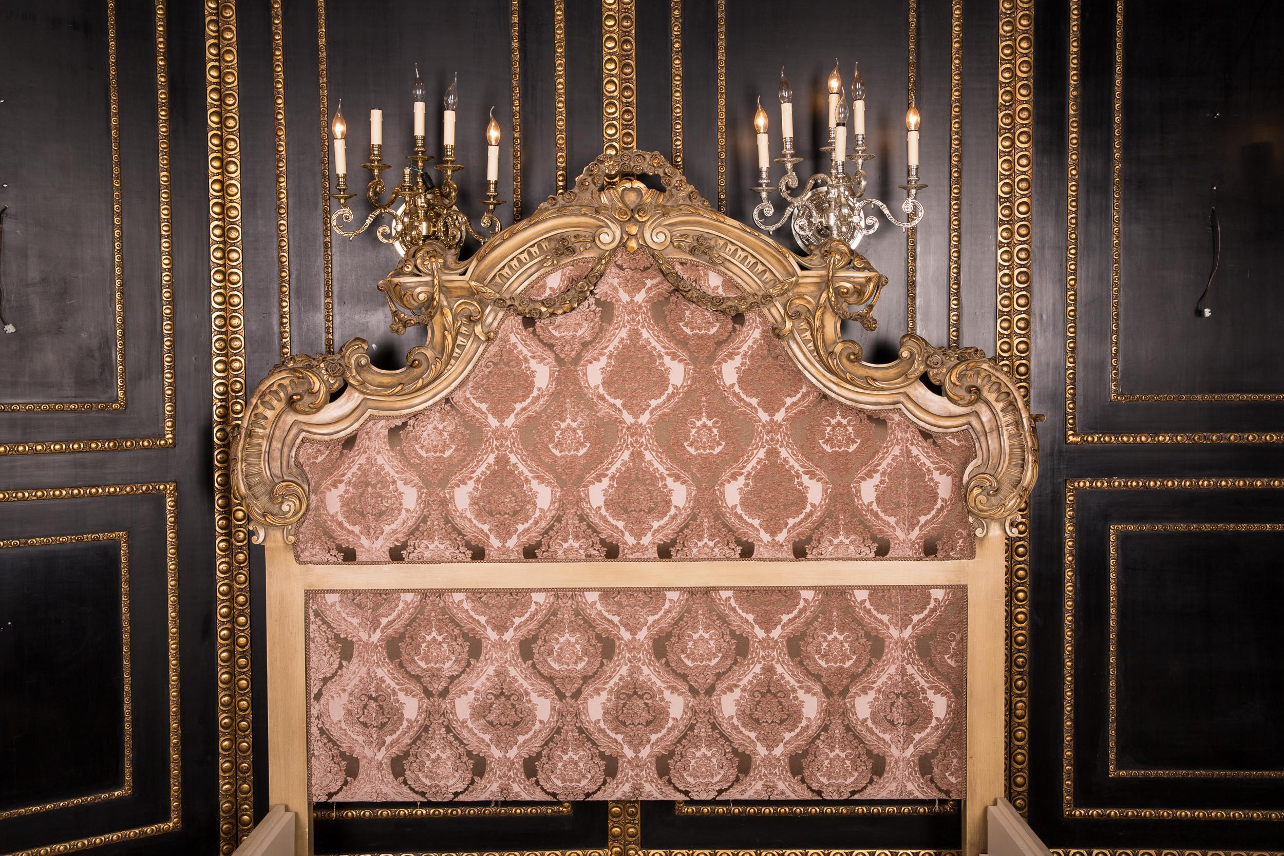 Beech Magnificent Double Bed in the Style of Louis Quinze XVI