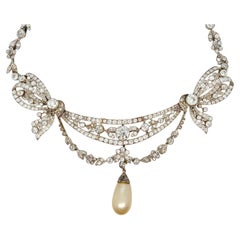 Magnificent Edwardian Platinum Diamond Necklace