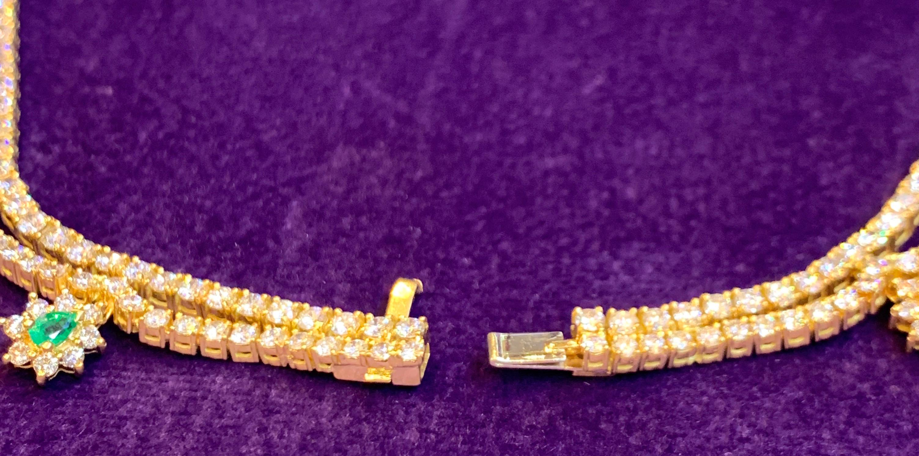 Prächtige Smaragd- und Diamant-Halskette im Angebot 1