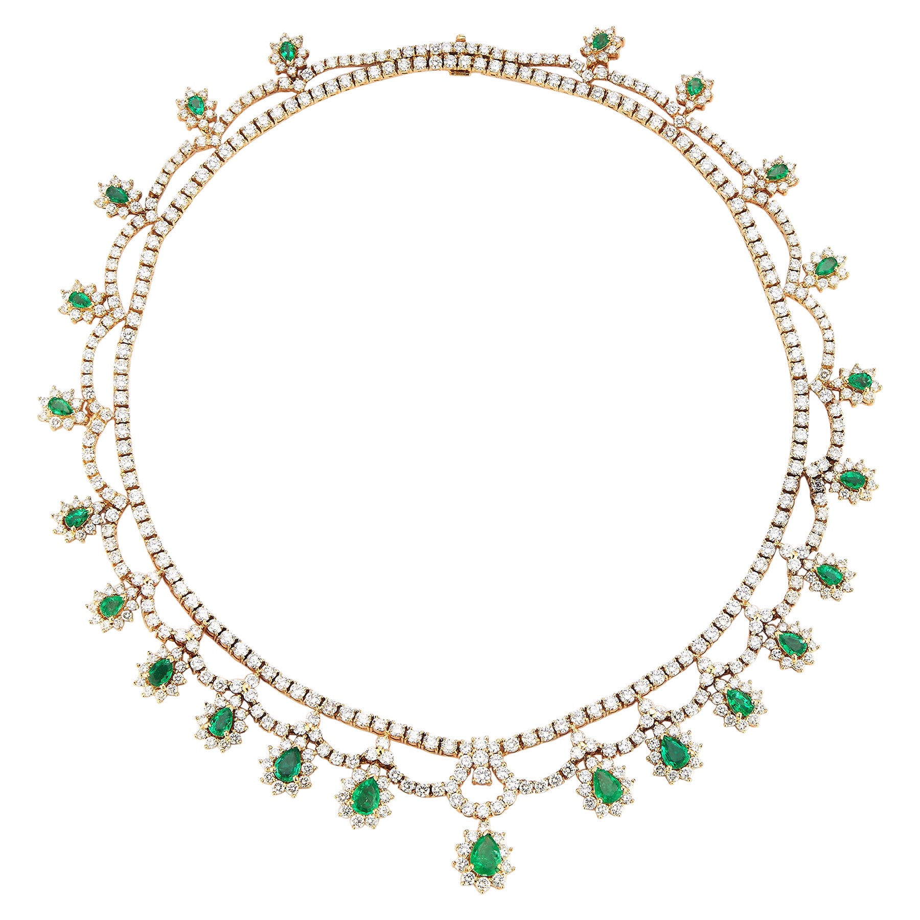 Magnífico collar de esmeraldas y diamantes