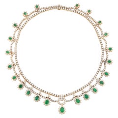 Magnífico collar de esmeraldas y diamantes
