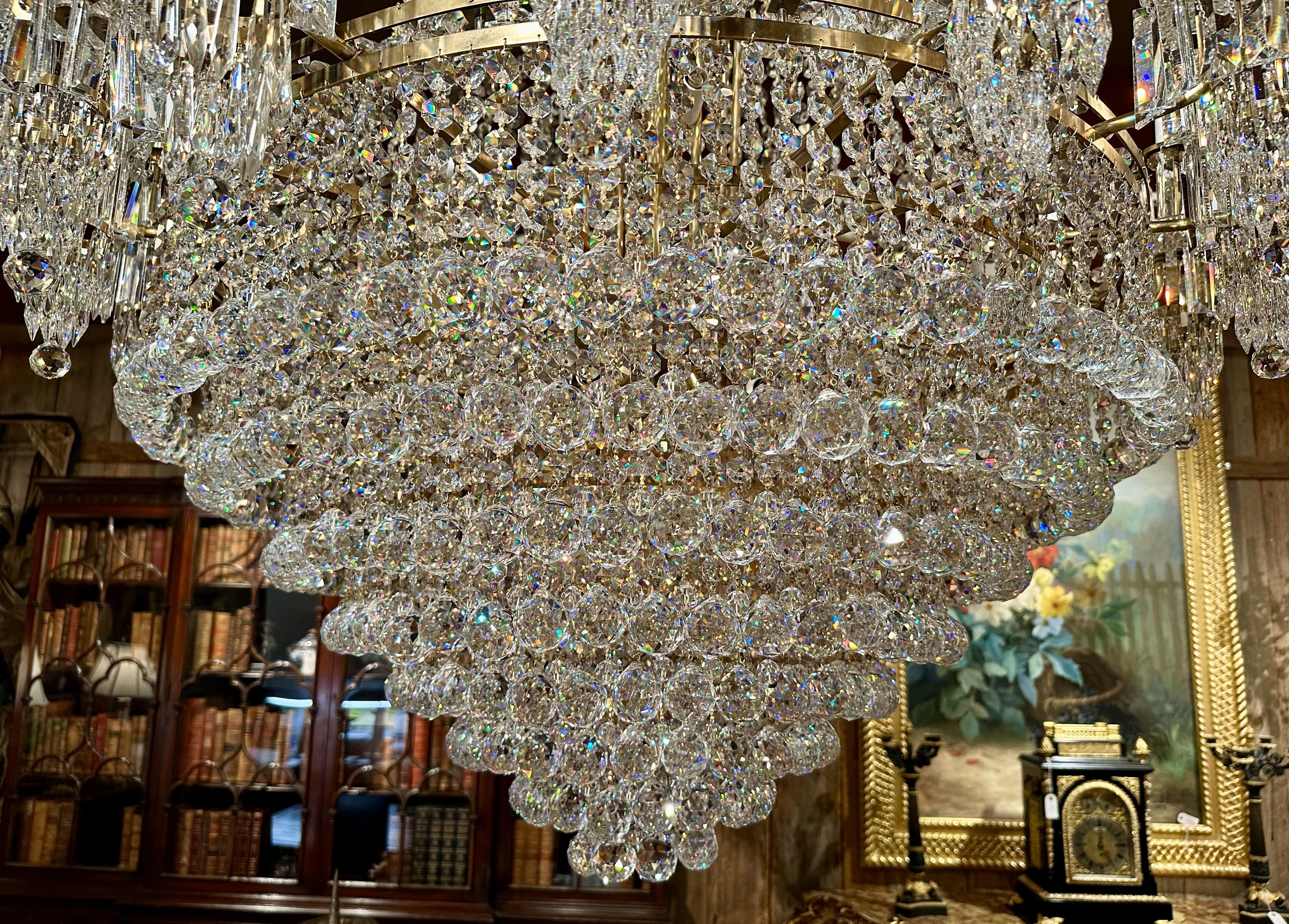 Magnificent English Cut Crystal 60 Light Chandelier. For Sale 7
