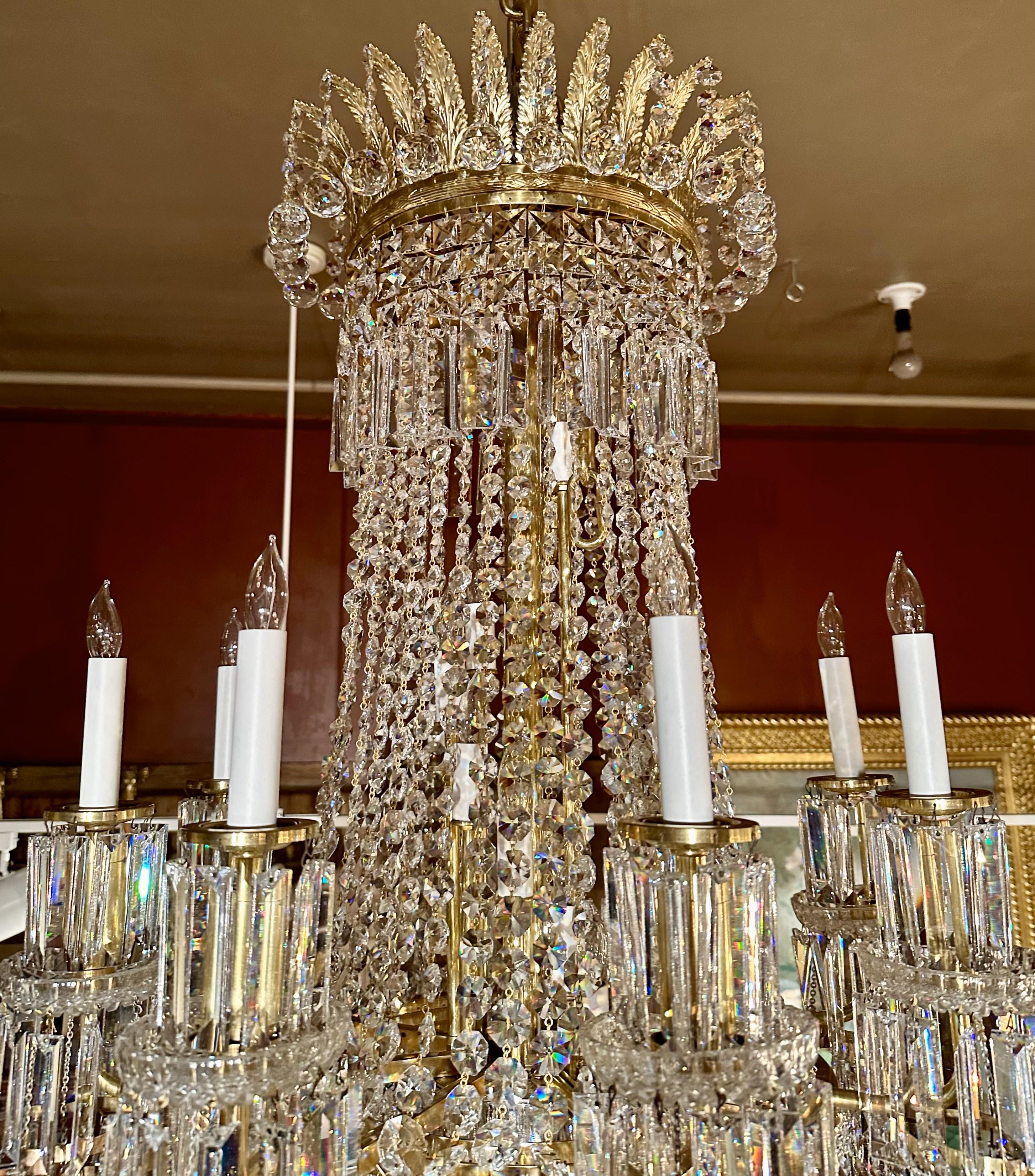 Magnificent English Cut Crystal 60 Light Chandelier. In Excellent Condition For Sale In New Orleans, LA