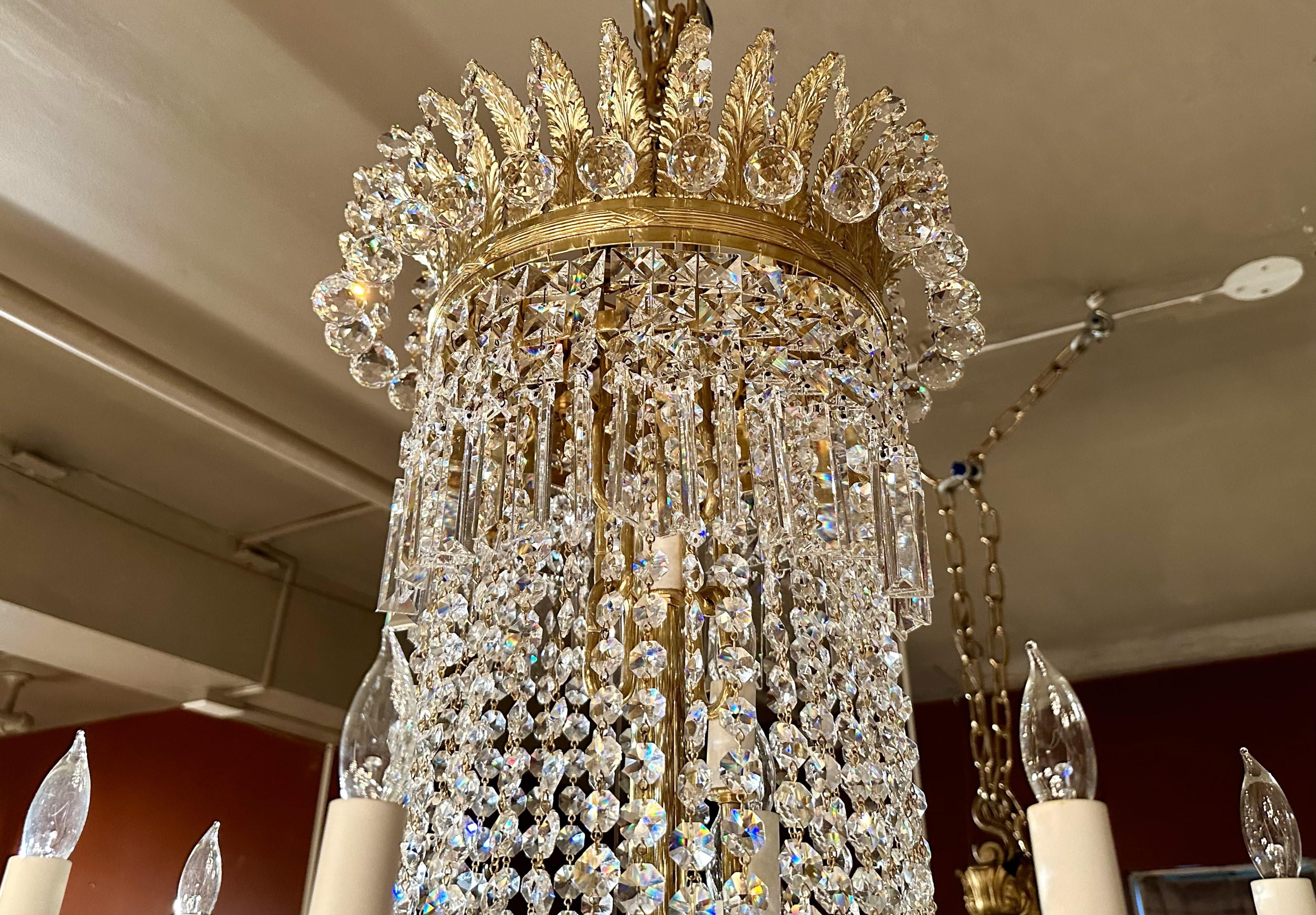 20th Century Magnificent English Cut Crystal 60 Light Chandelier. For Sale