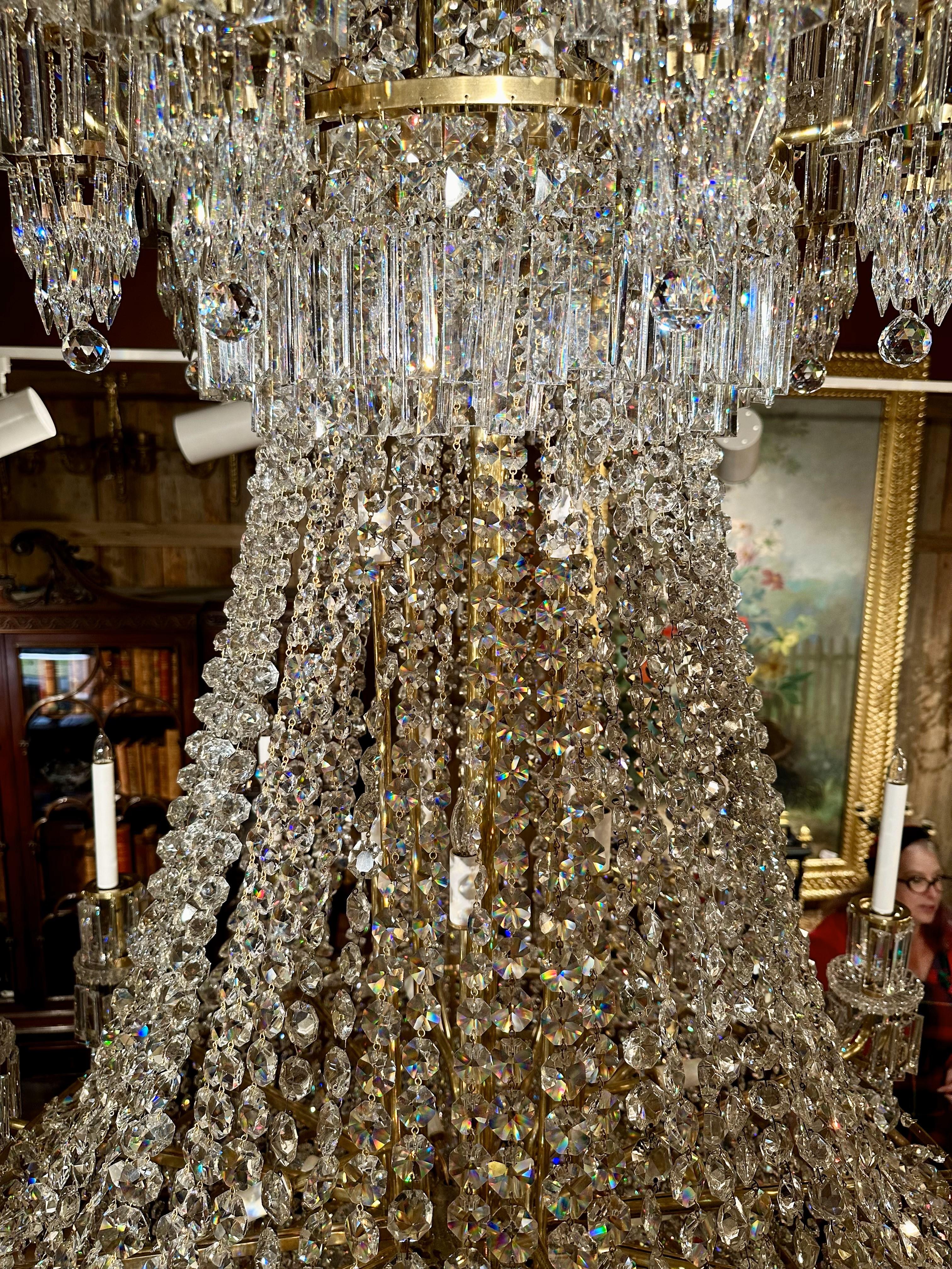 Magnificent English Cut Crystal 60 Light Chandelier. For Sale 3