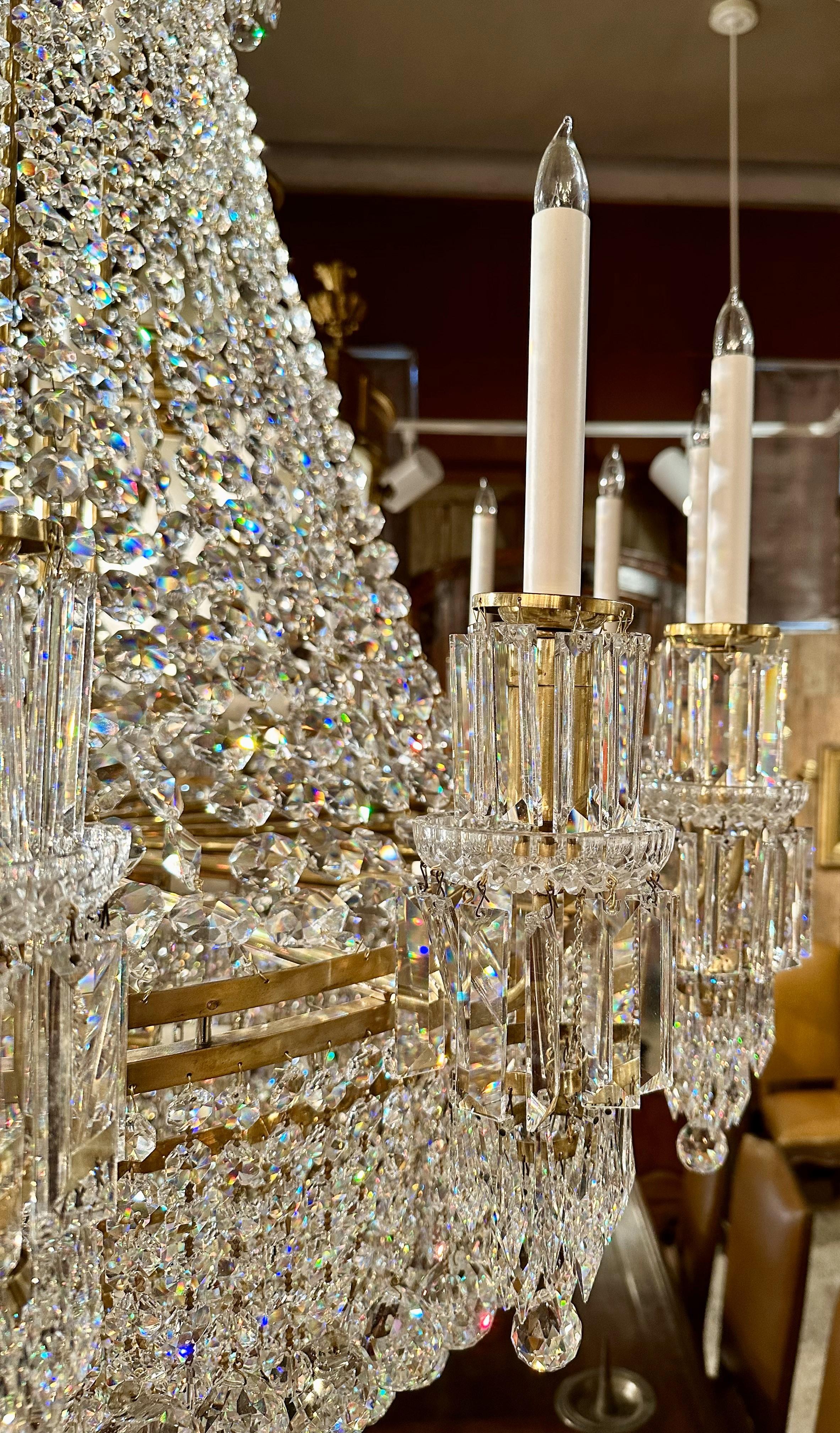 Magnificent English Cut Crystal 60 Light Chandelier. For Sale 5