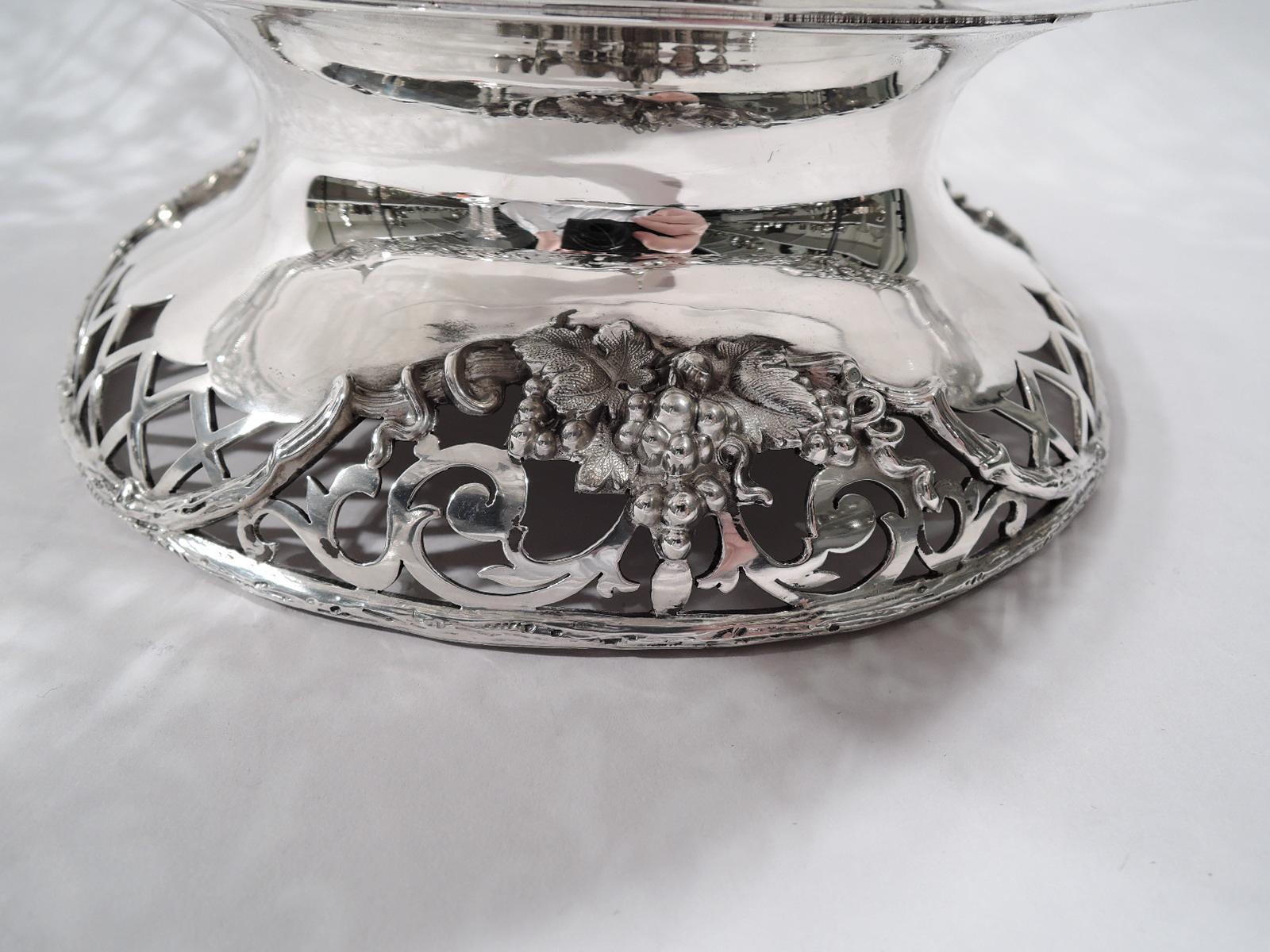 Magnificent English Edwardian Pierced Sterling Silver Centerpiece Bowl 3