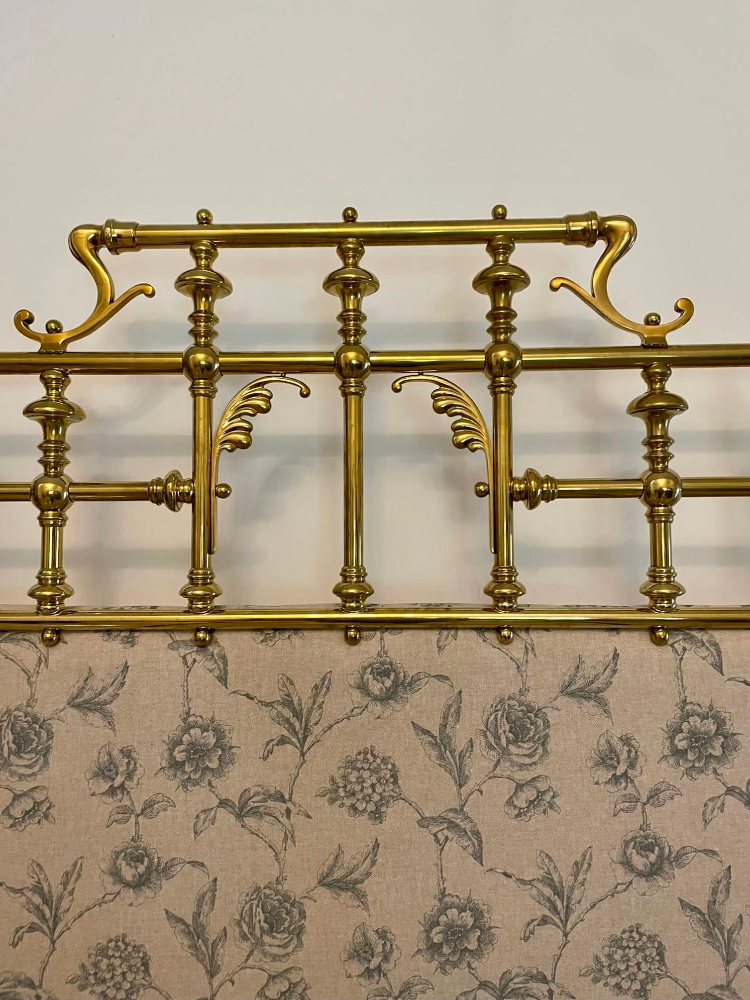 Magnificent Exhibition Quality Antique Gilded Solid Brass Half Tester Double Bed For Sale 1