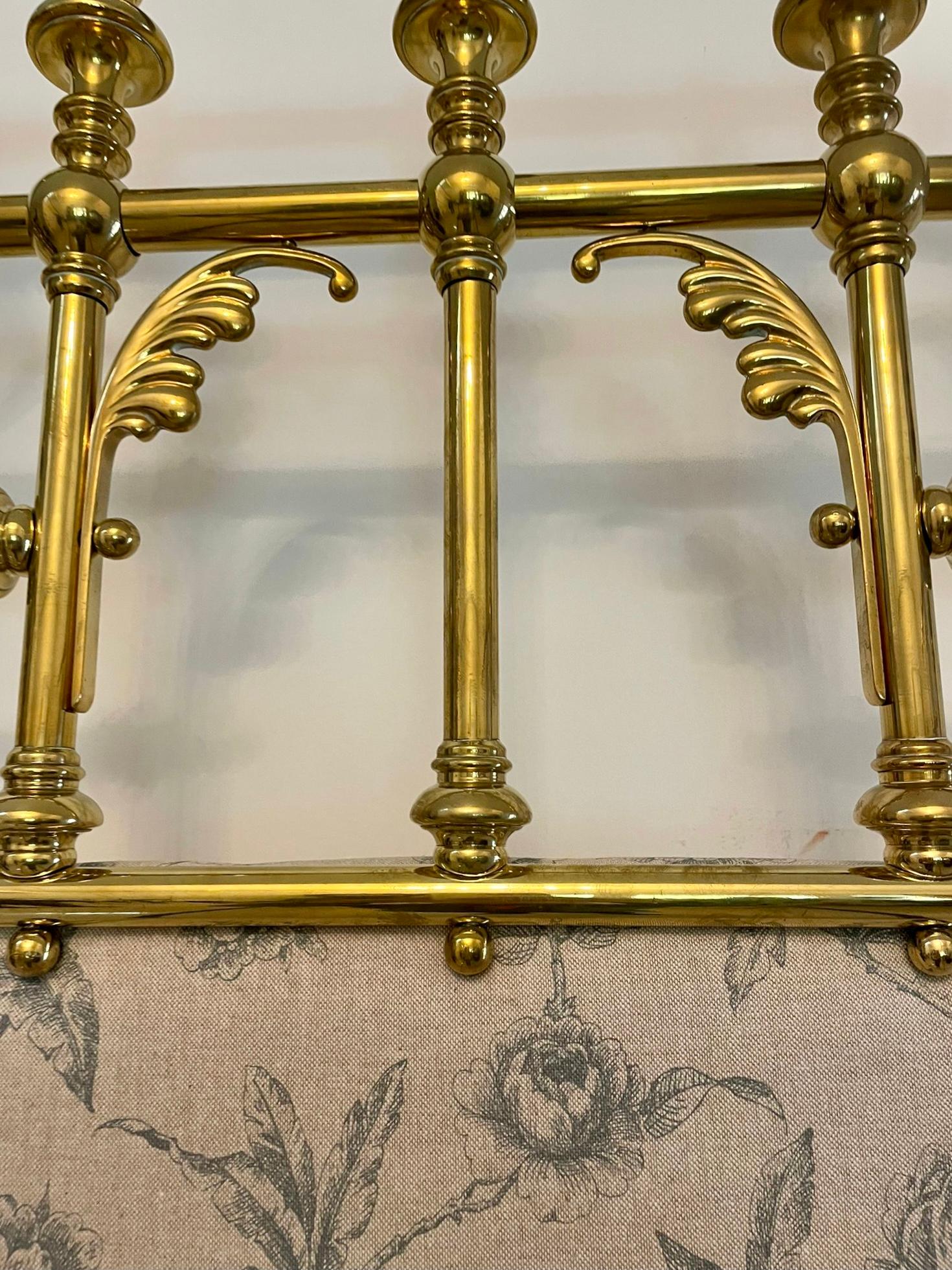 Magnificent Exhibition Quality Antique Gilded Solid Brass Half Tester Double Bed For Sale 4