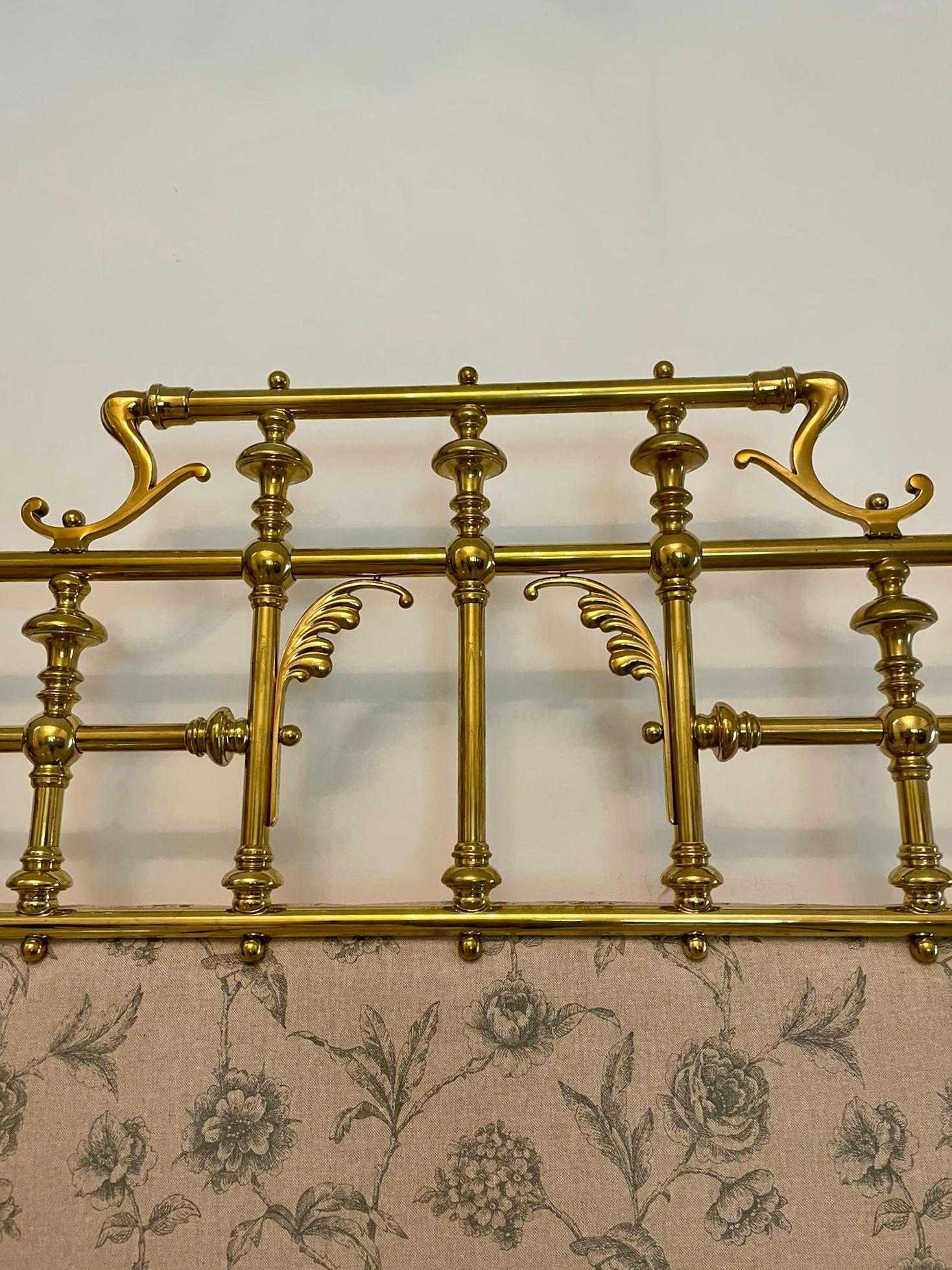 Magnificent Exhibition Quality Antique Gilded Solid Brass Half Tester Double Bed For Sale 5