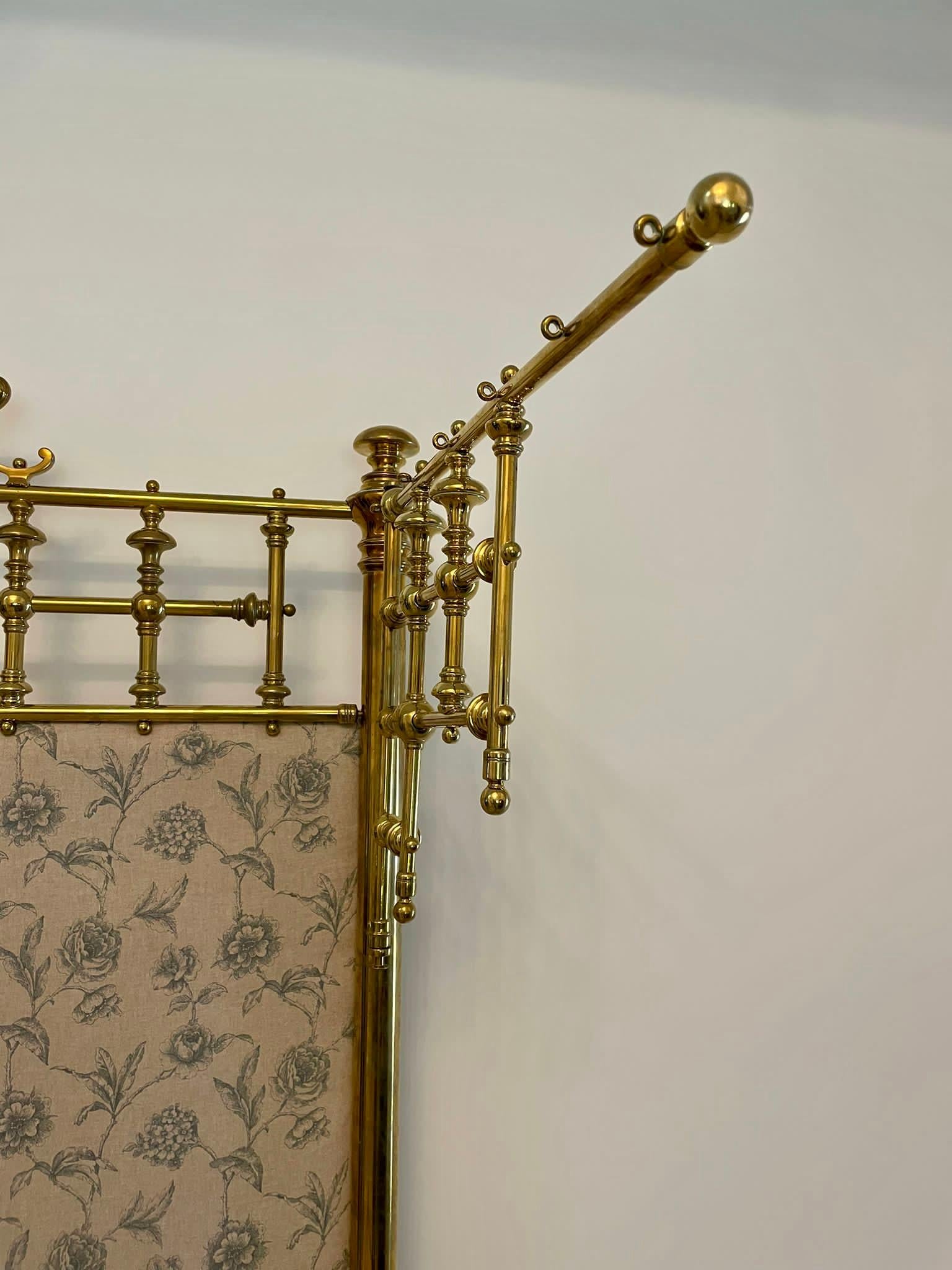 Magnificent Exhibition Quality Antique Gilded Solid Brass Half Tester Double Bed For Sale 10