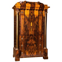 Magnifico secretaire esotico in stile Biedermeier Palisander